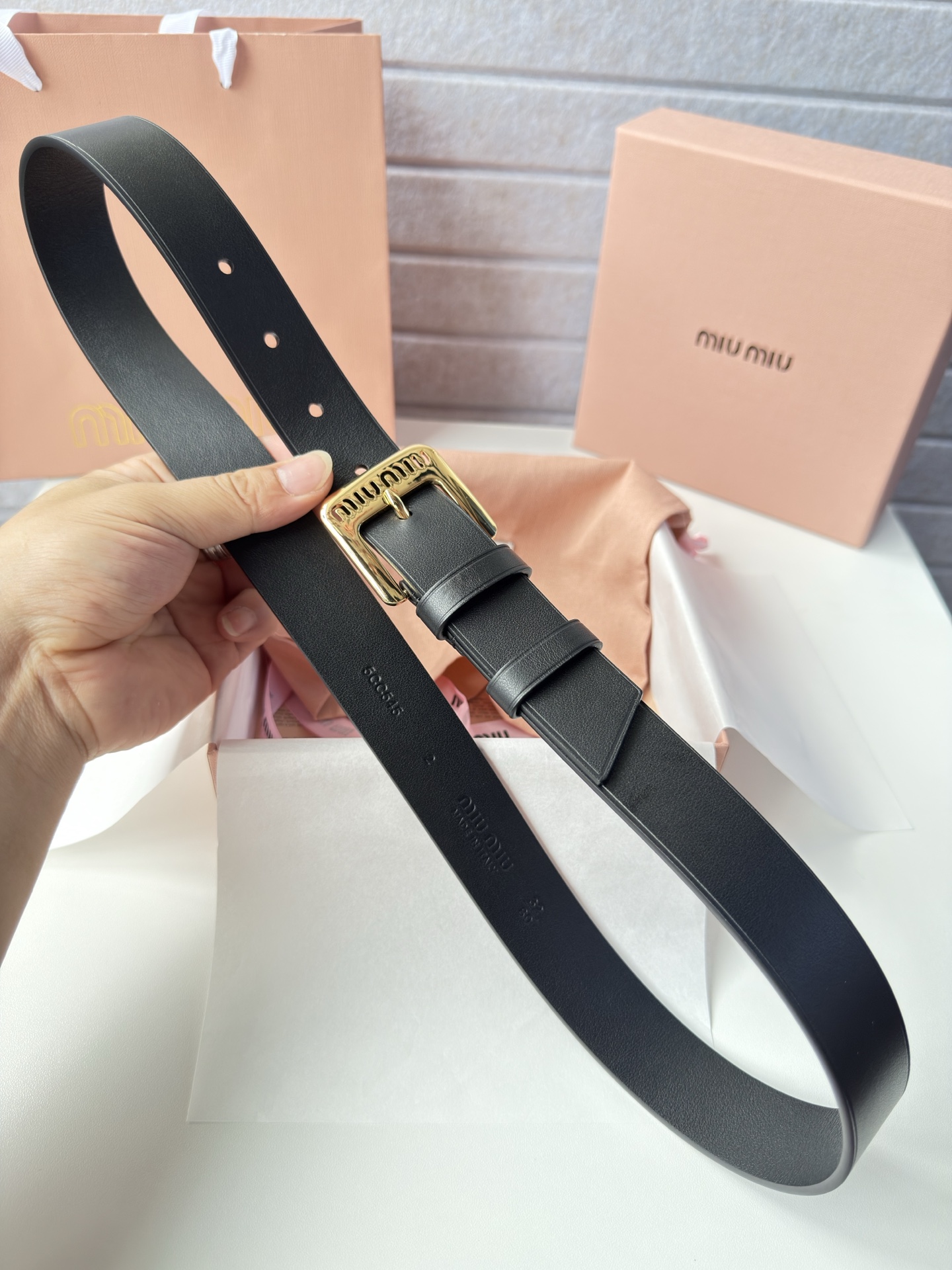 Miu Miu Female Leather Belt Cow Leather Silver M-l