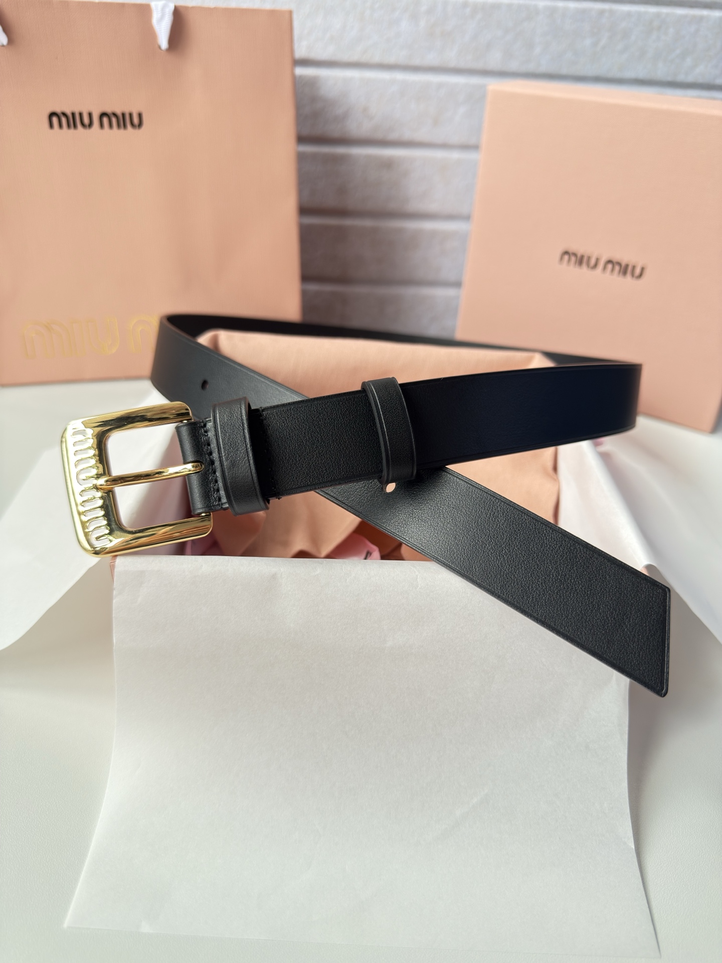 Miu Miu Female Leather Belt Cow Leather Silver M-l