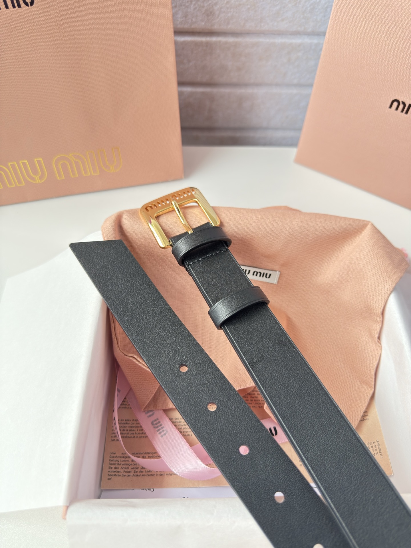 Miu Miu Female Leather Belt Cow Leather Silver M-l