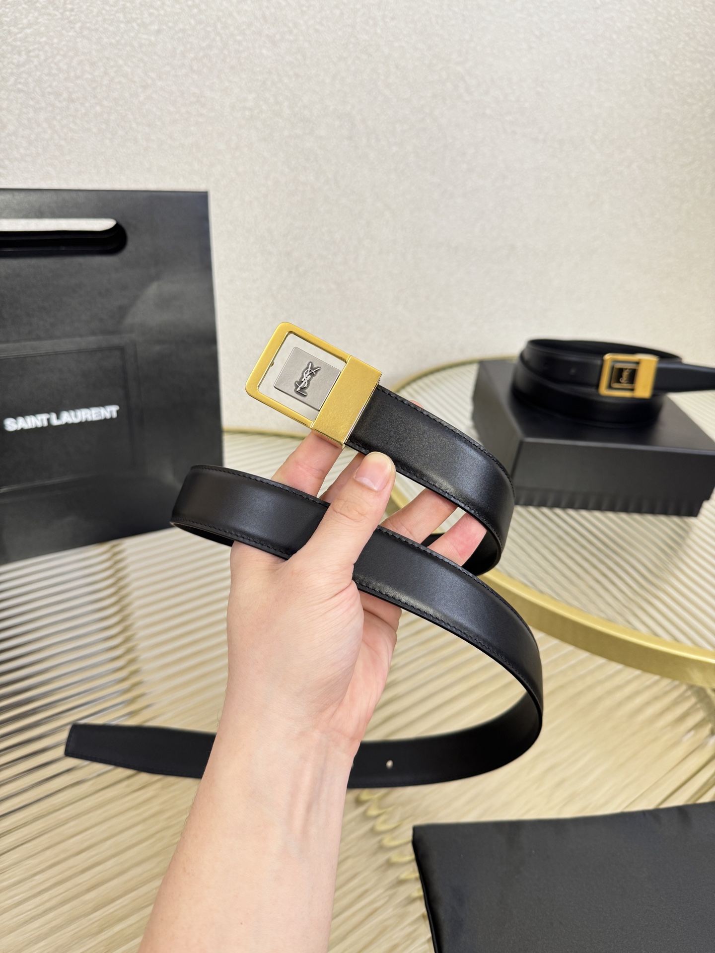 Saint Laurent Female Leather Belt S-m-l