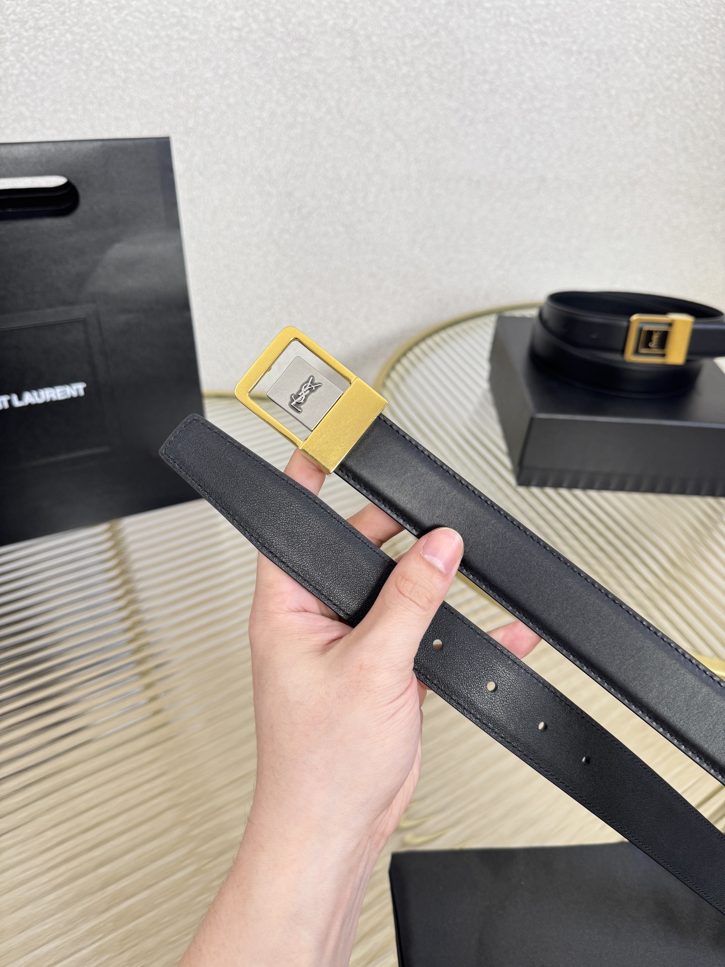Saint Laurent Female Leather Belt S-m-l