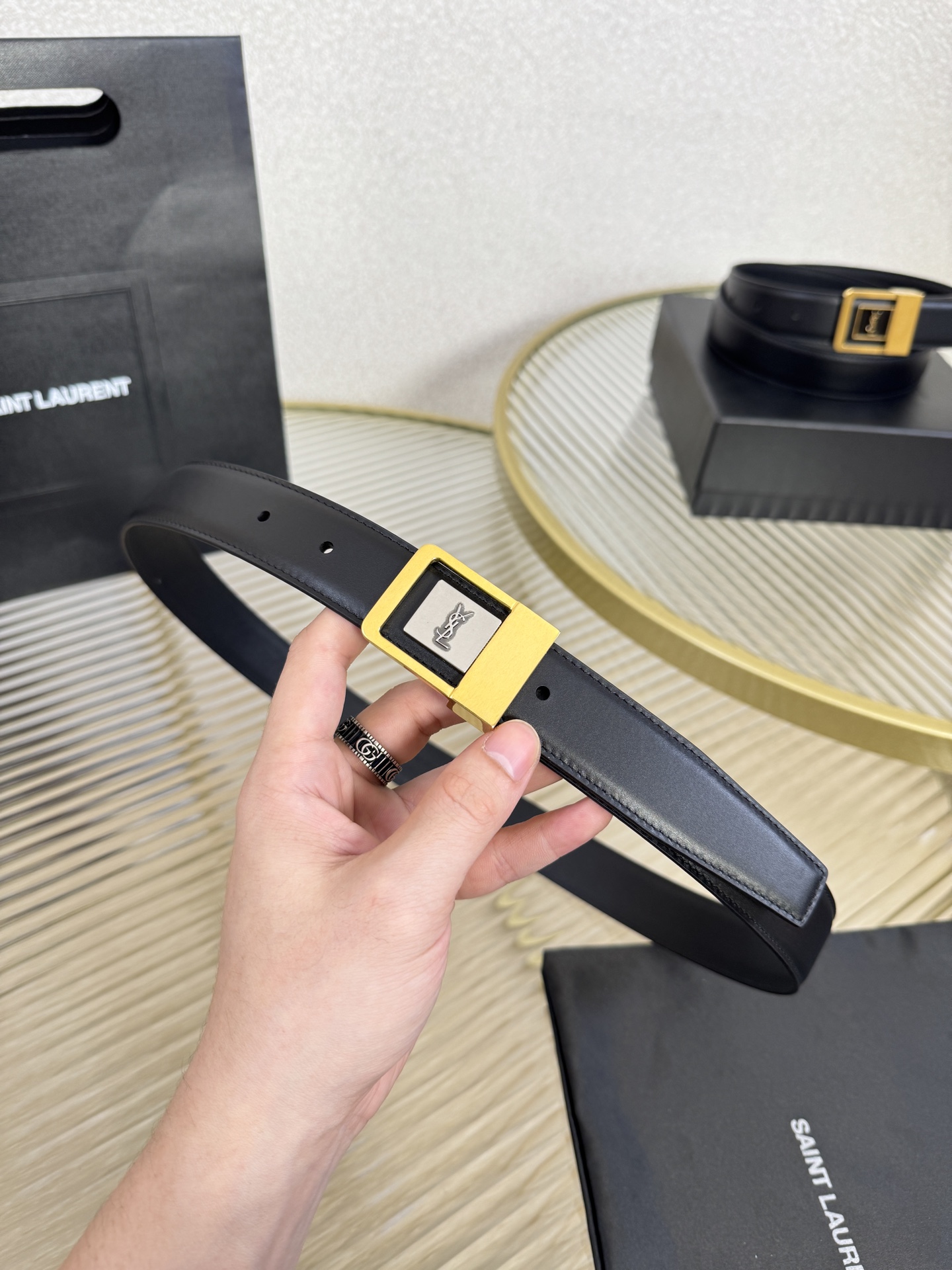 Saint Laurent Female Leather Belt S-m-l