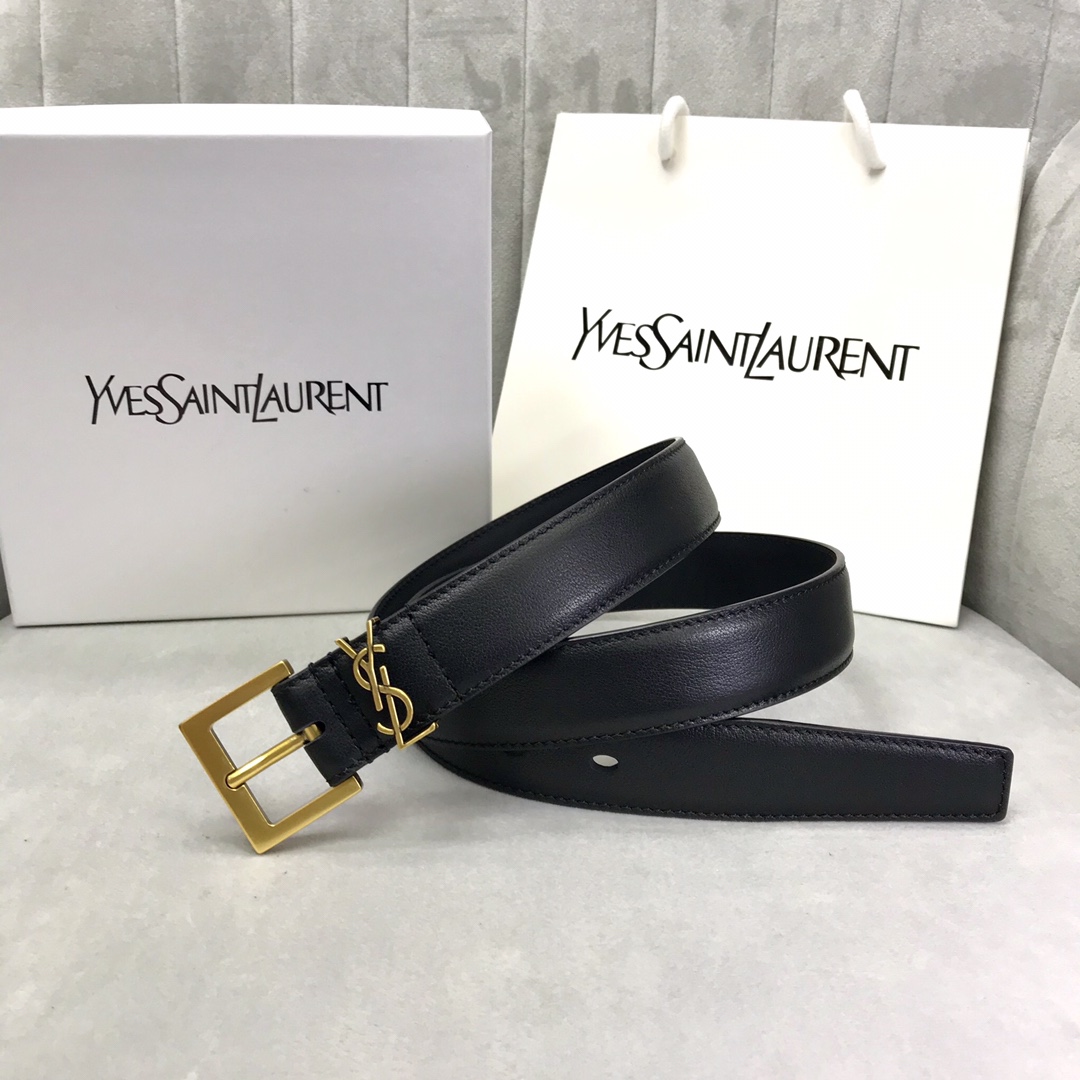 Saint Laurent Female Pin Buckle Belt Black S-m-l
