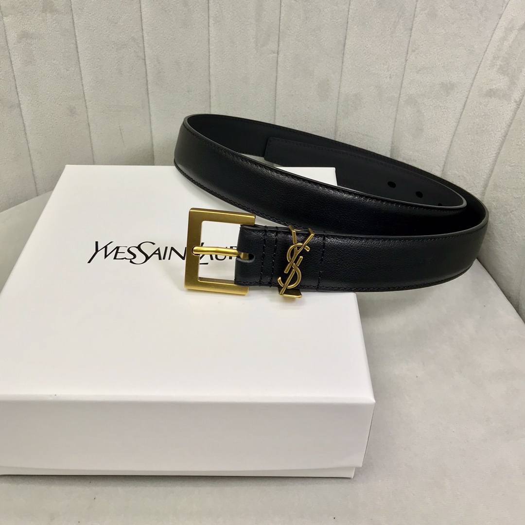 Saint Laurent Female Pin Buckle Belt Black S-m-l