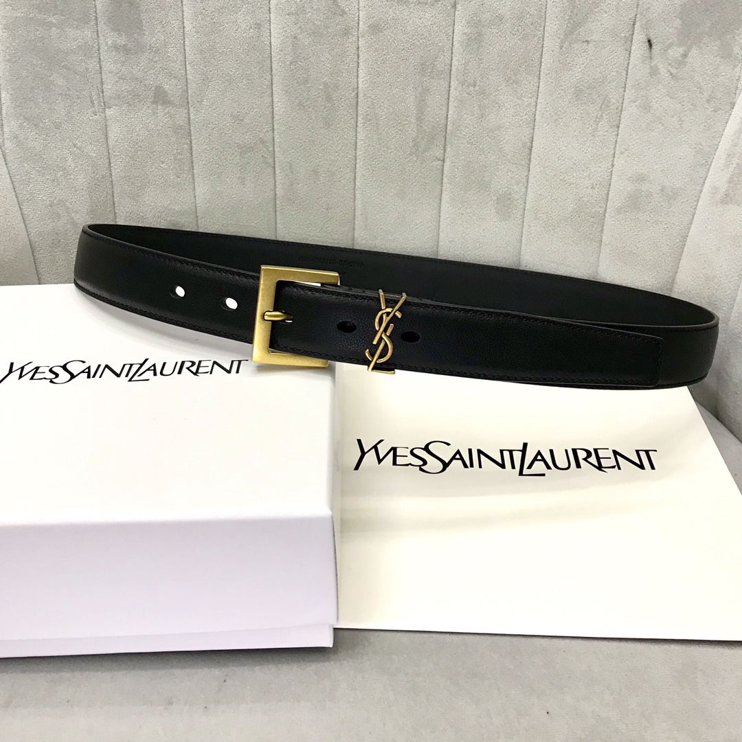 Saint Laurent Female Pin Buckle Belt Black S-m-l