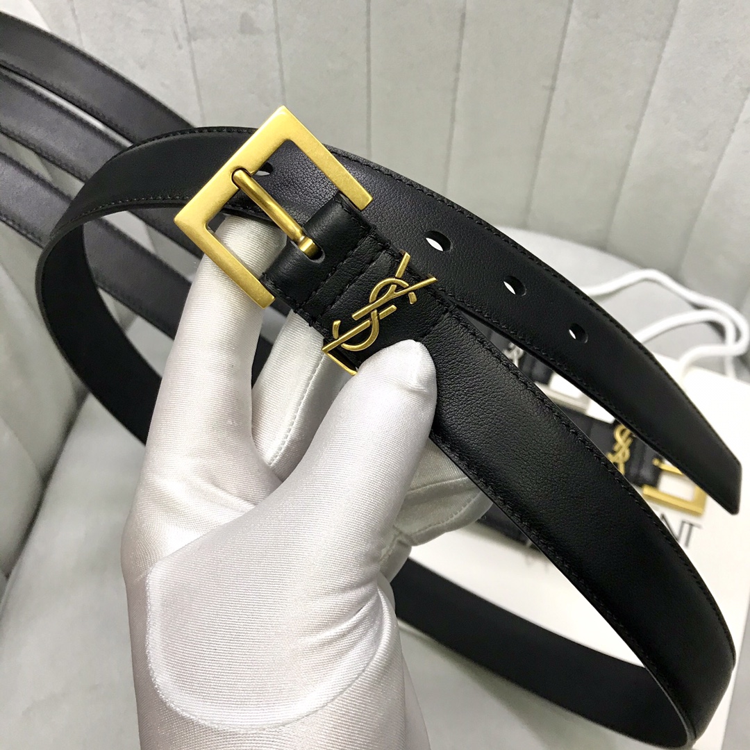 Saint Laurent Female Pin Buckle Belt Black S-m-l