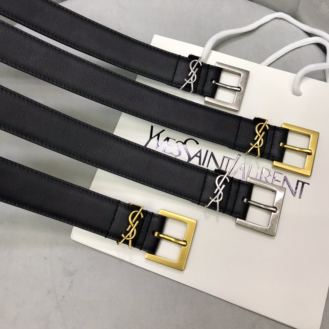 Saint Laurent Female Pin Buckle Belt Black S-m-l