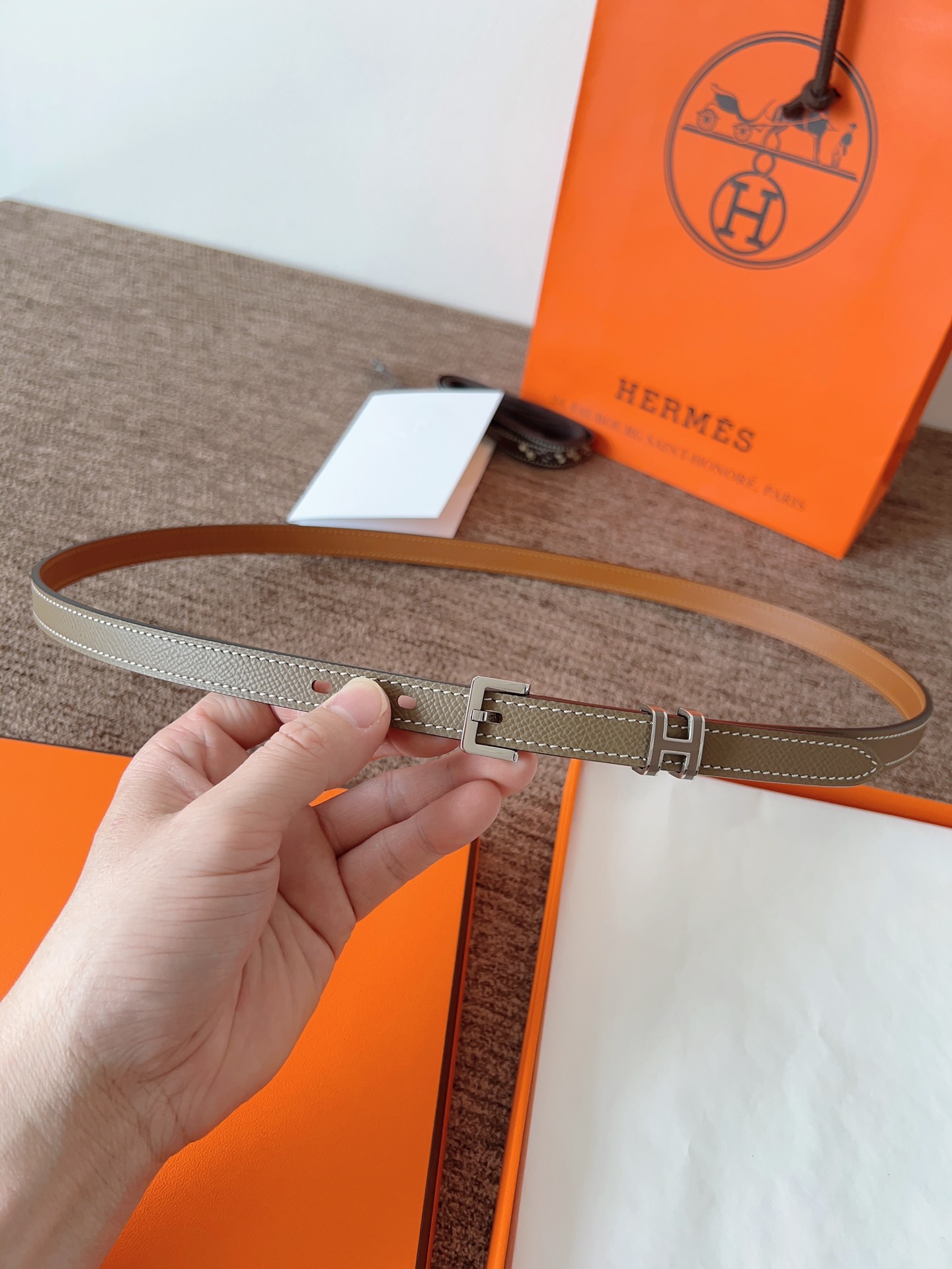 Hermès Female Leather Belt 15mm-13514-l