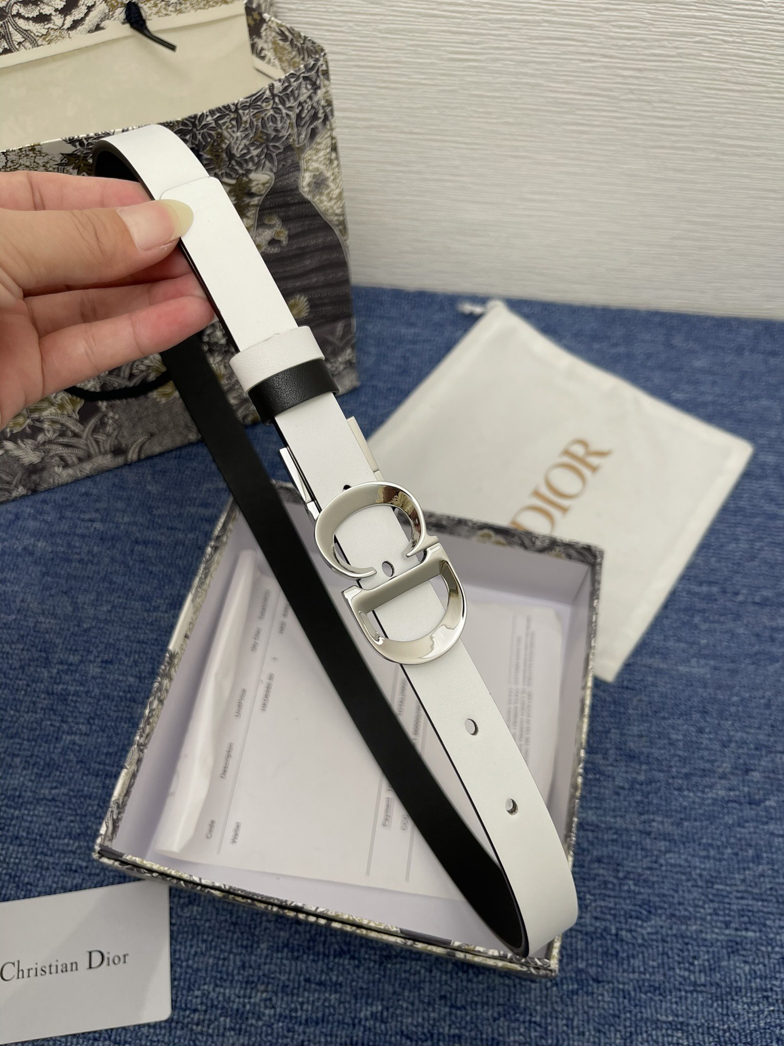 Dior Female Basic Belt Cow Leather Black Adjustable 13514-m