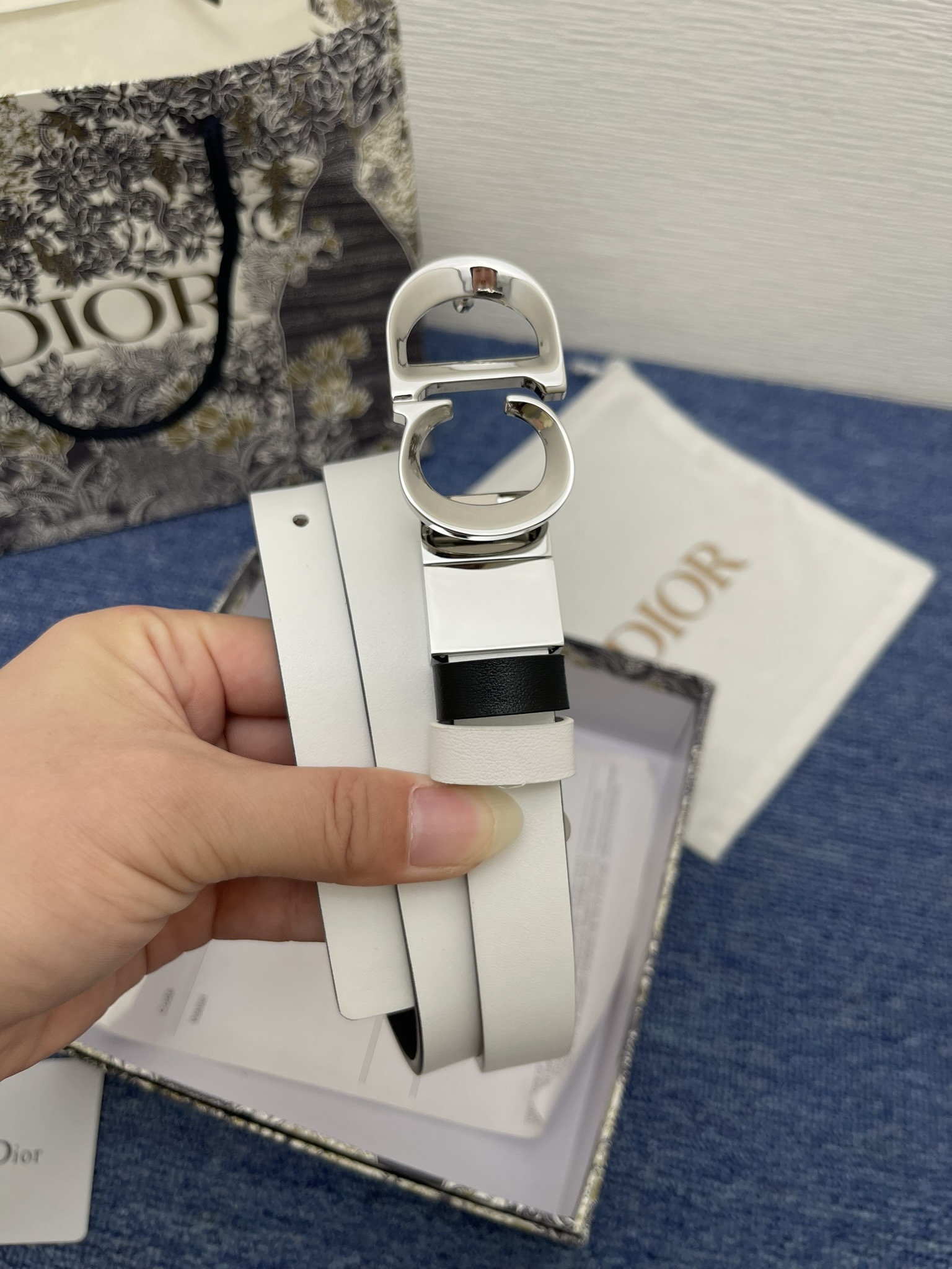 Dior Female Basic Belt Cow Leather Black Adjustable 13514-m