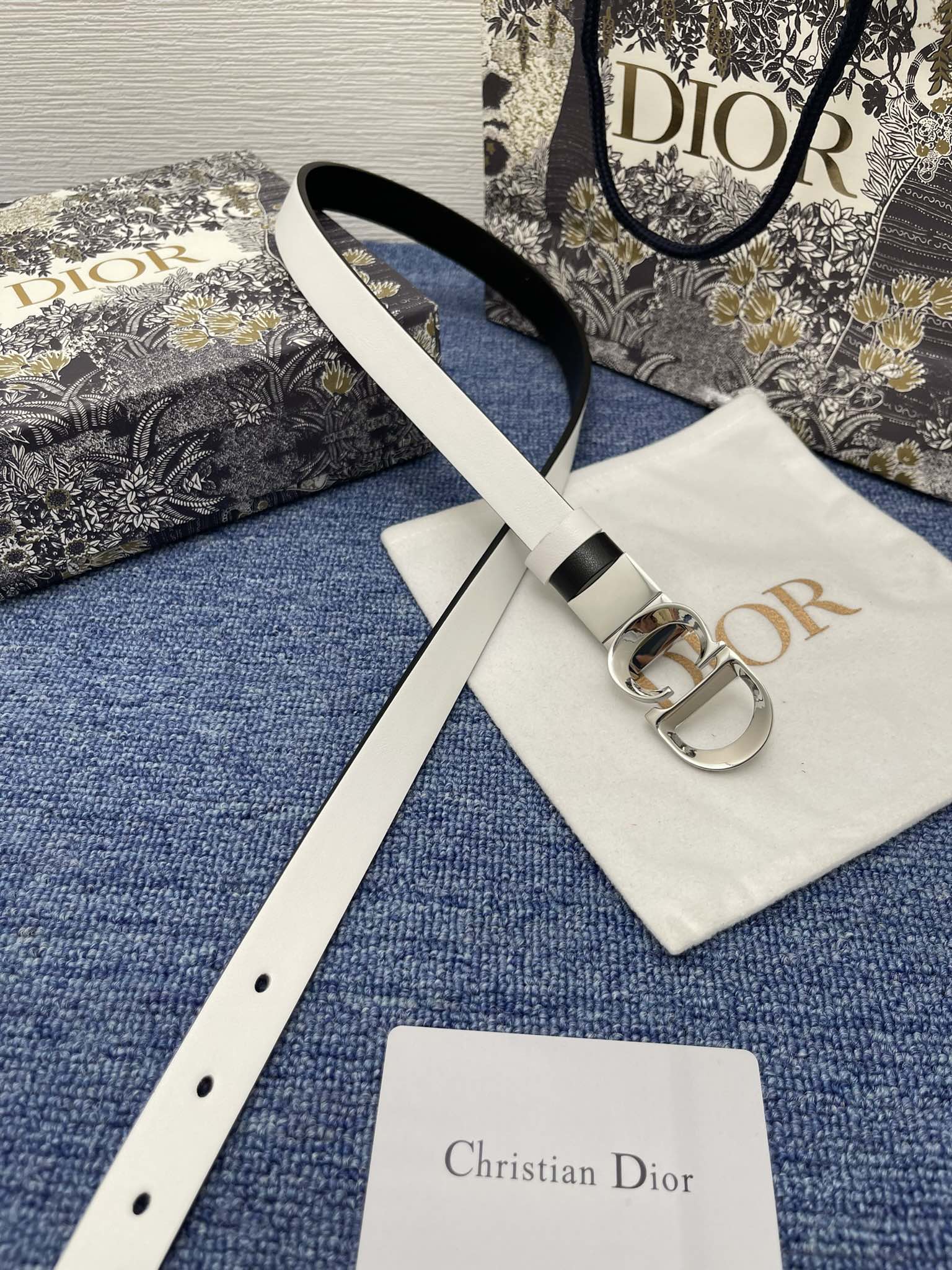 Dior Female Basic Belt Cow Leather Black Adjustable 13514-m