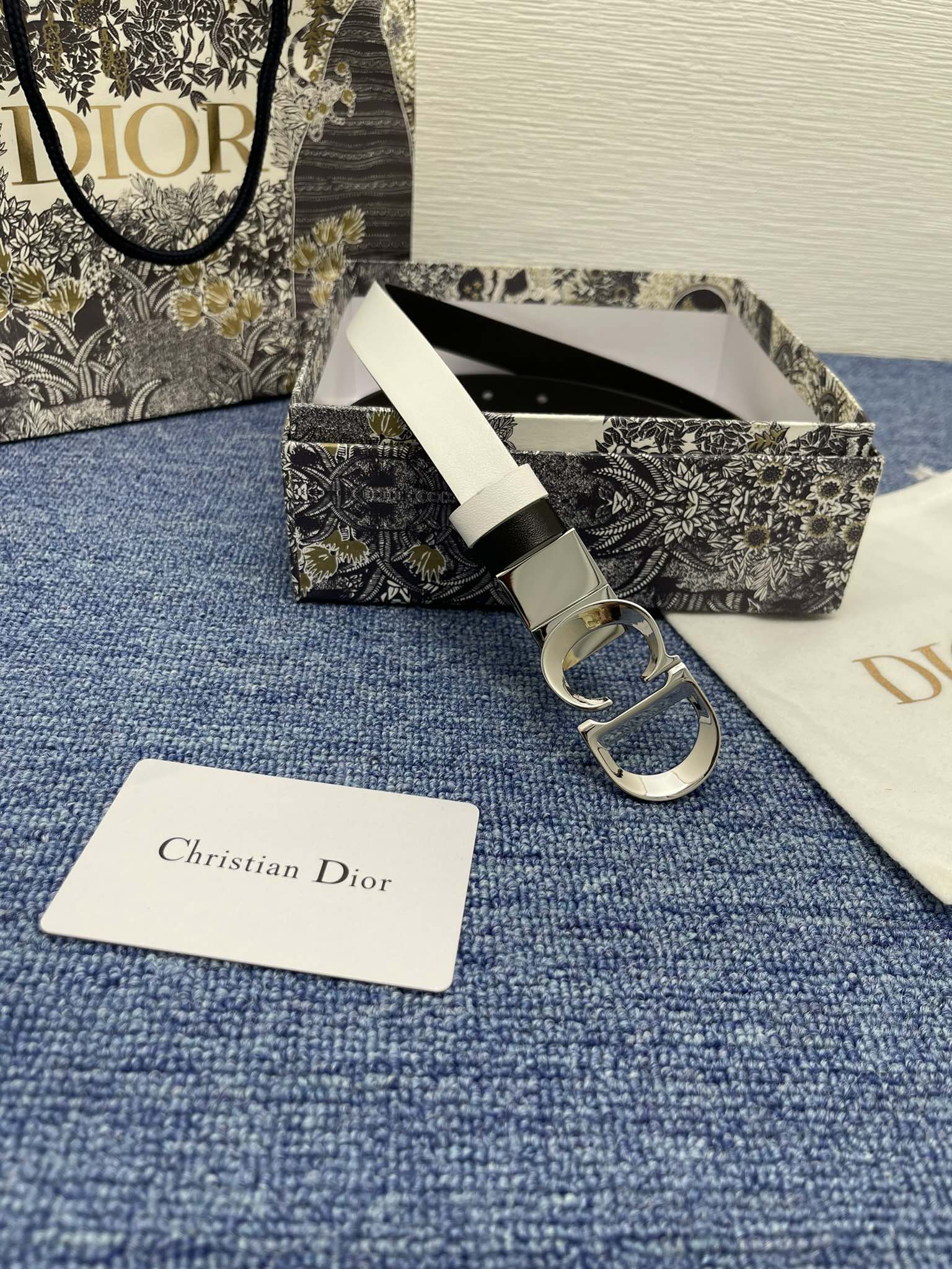 Dior Female Basic Belt Cow Leather Black Adjustable 13514-m