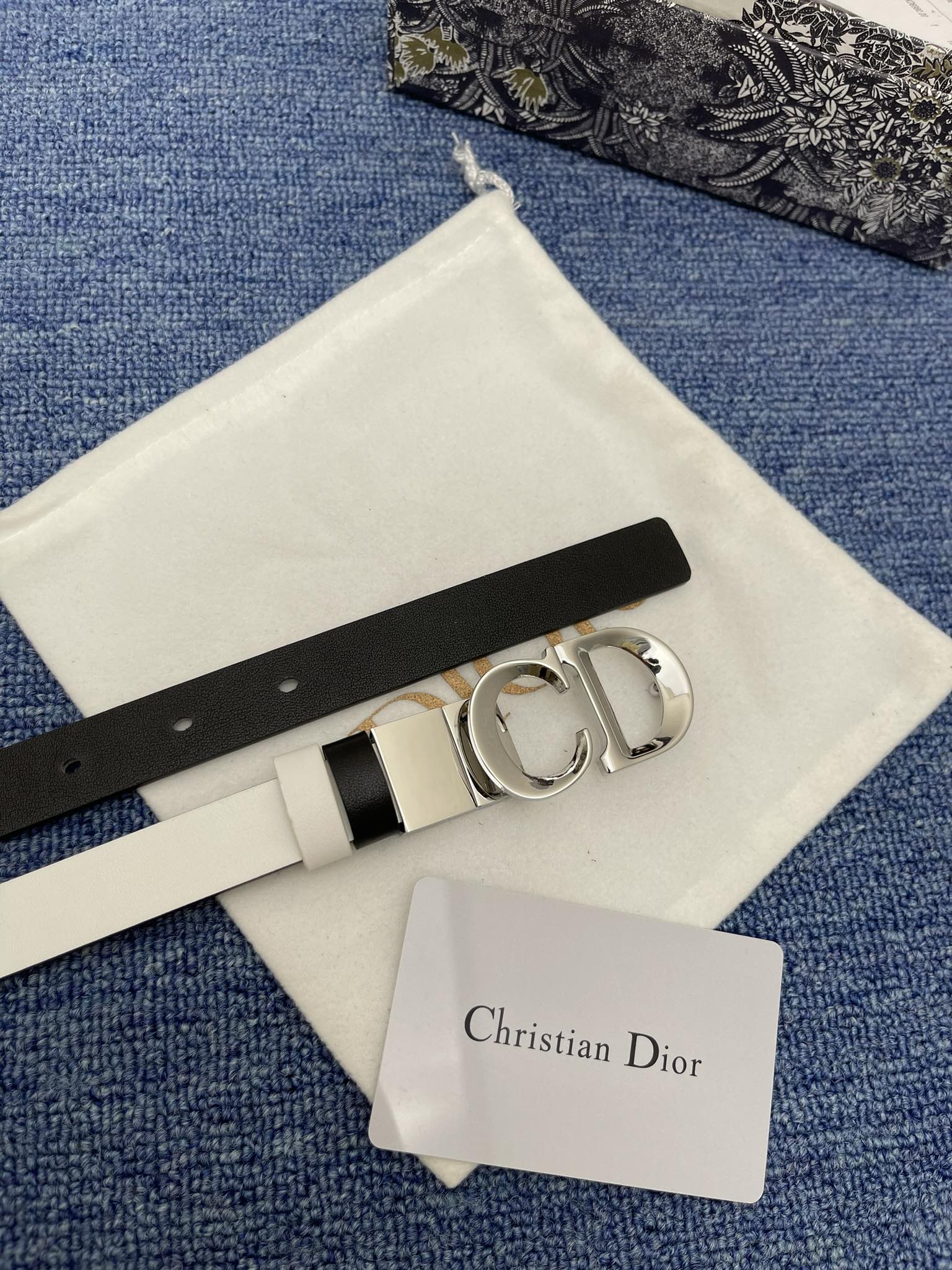 Dior Female Basic Belt Cow Leather Black Adjustable 13514-m