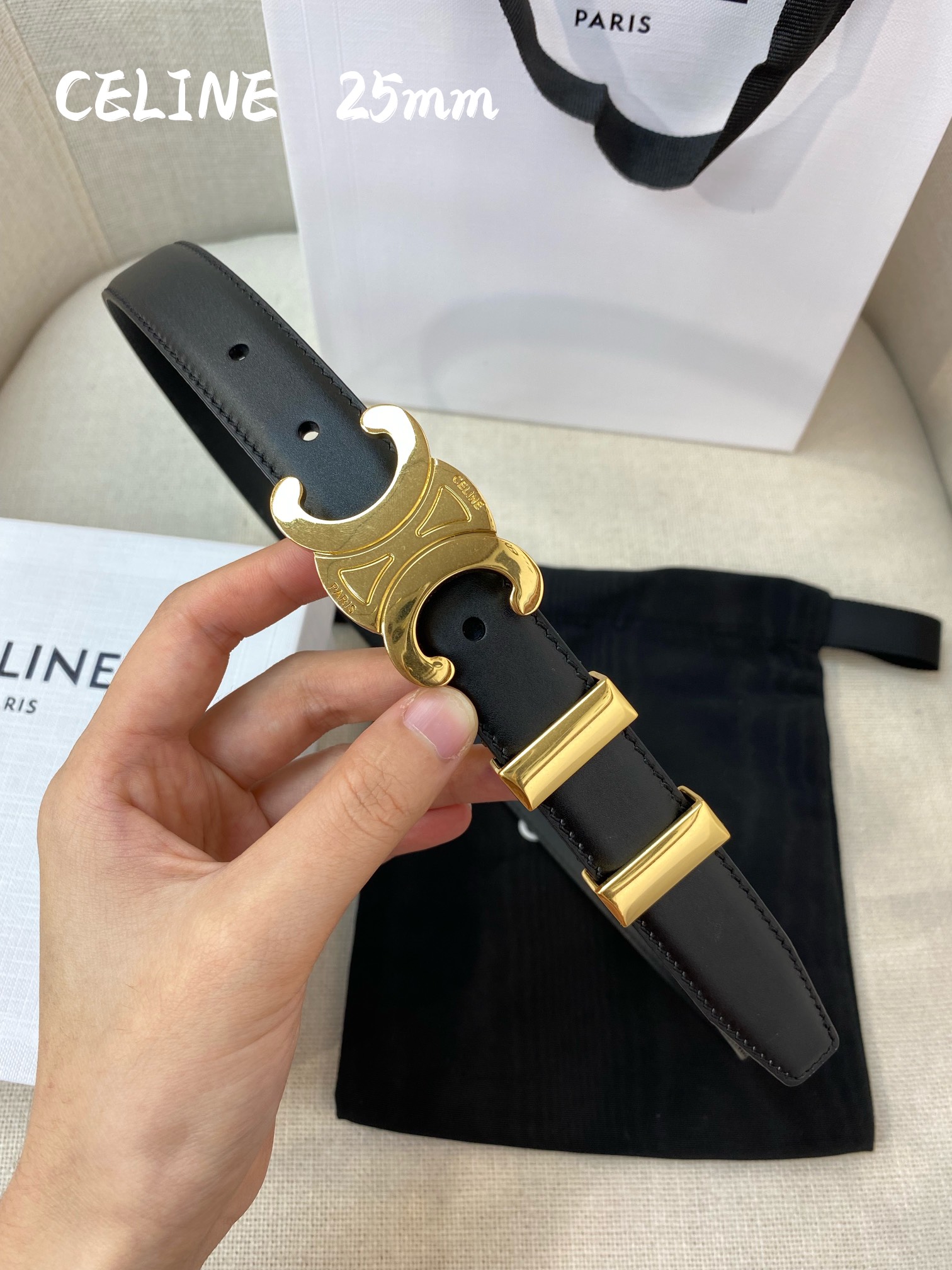 Celine Female Leather Belt Cow Leather M-l
