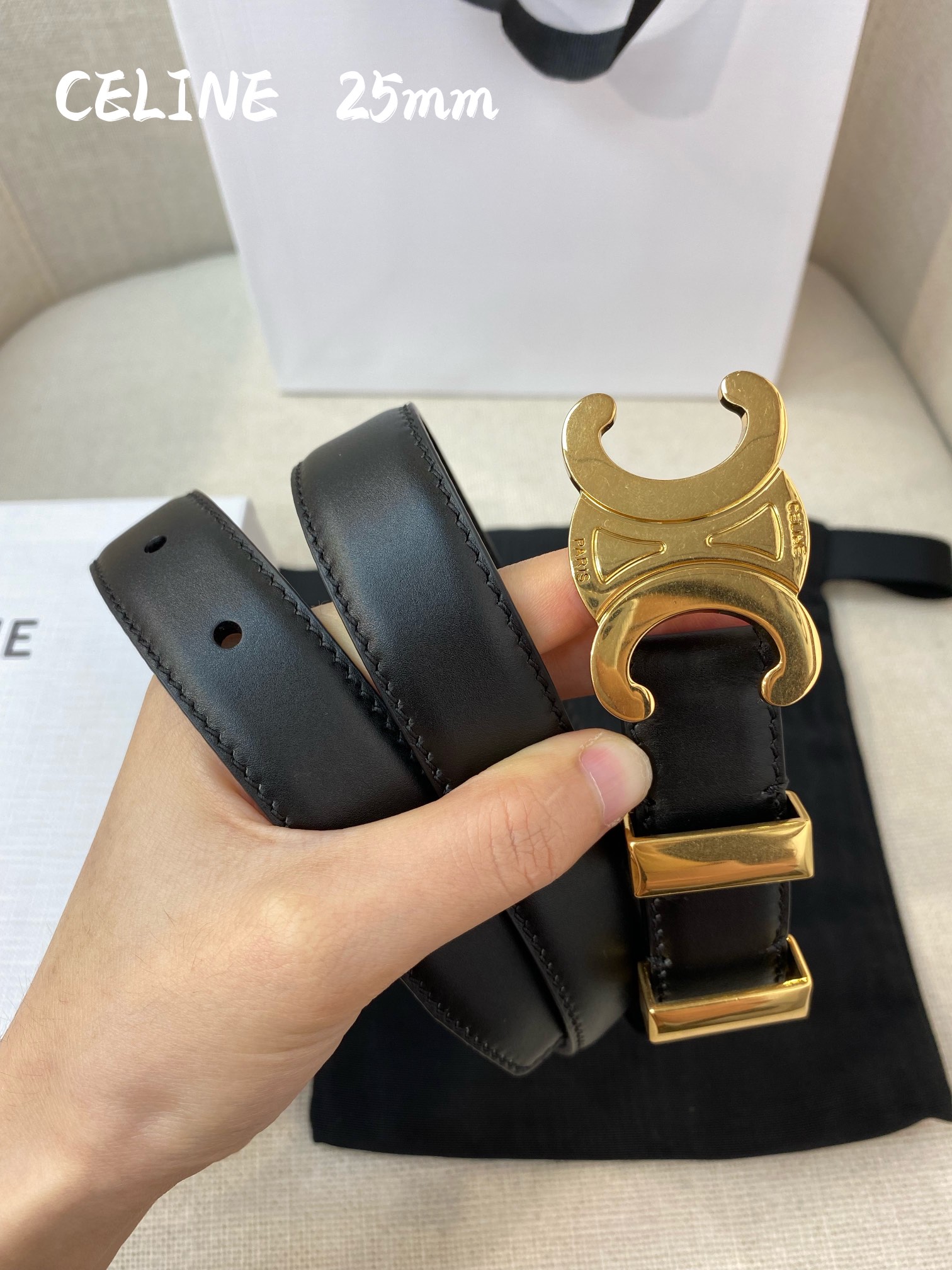 Celine Female Leather Belt Cow Leather M-l
