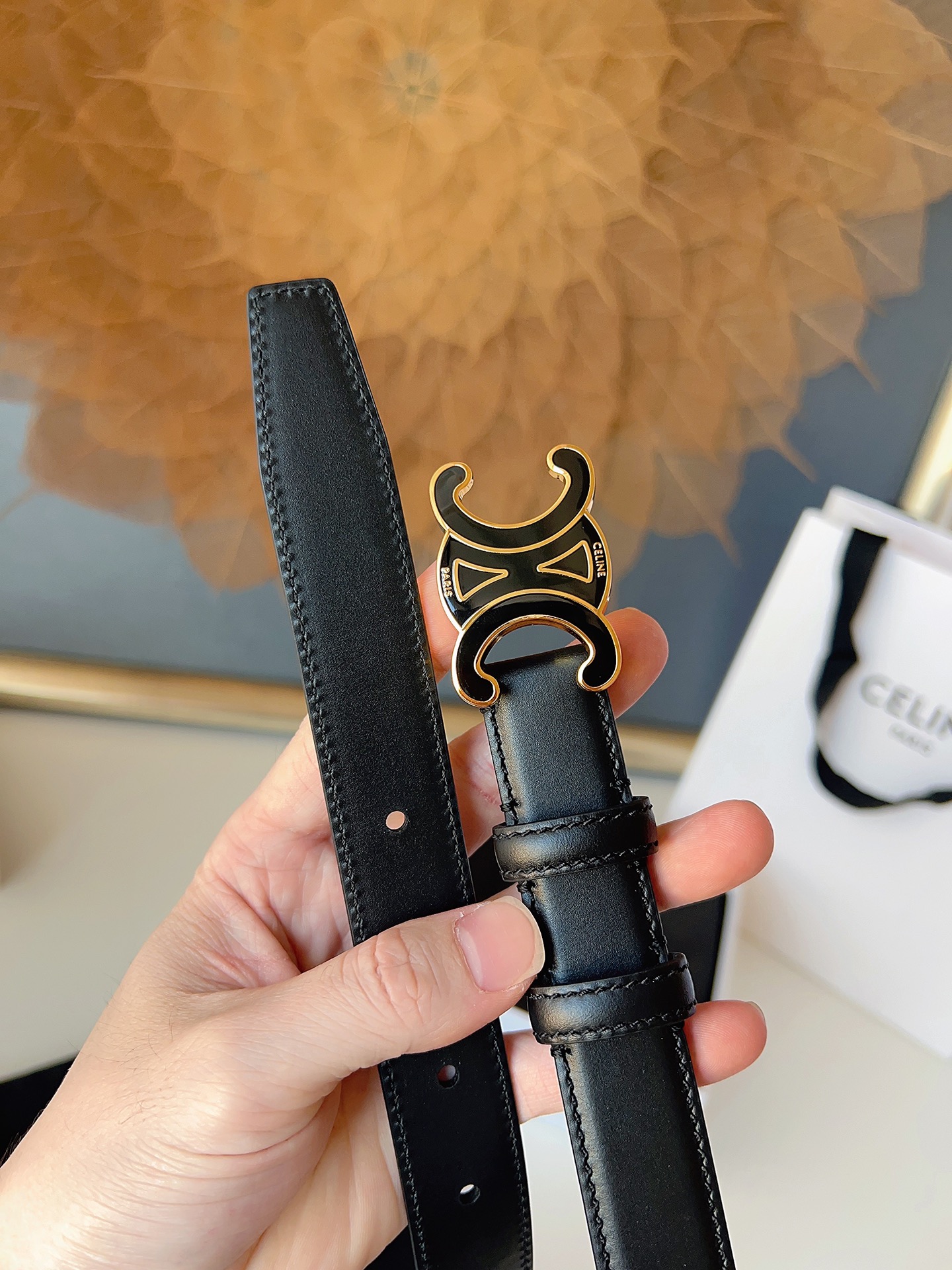 Celine Female Basic Belt Gold M-l