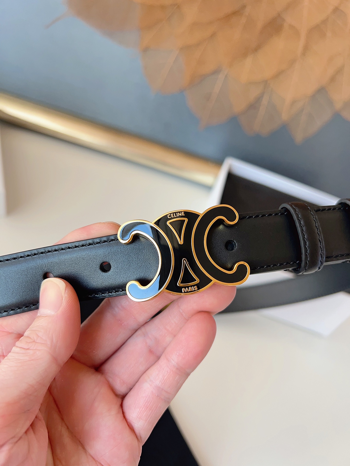 Celine Female Basic Belt Gold M-l