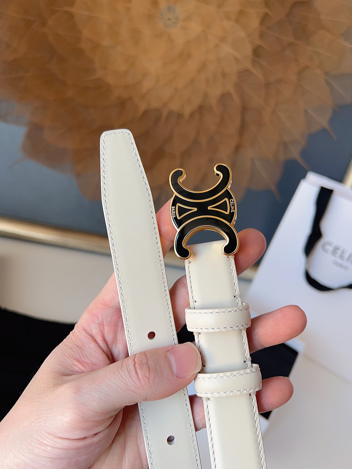 Celine Female Basic Belt Gold M-l