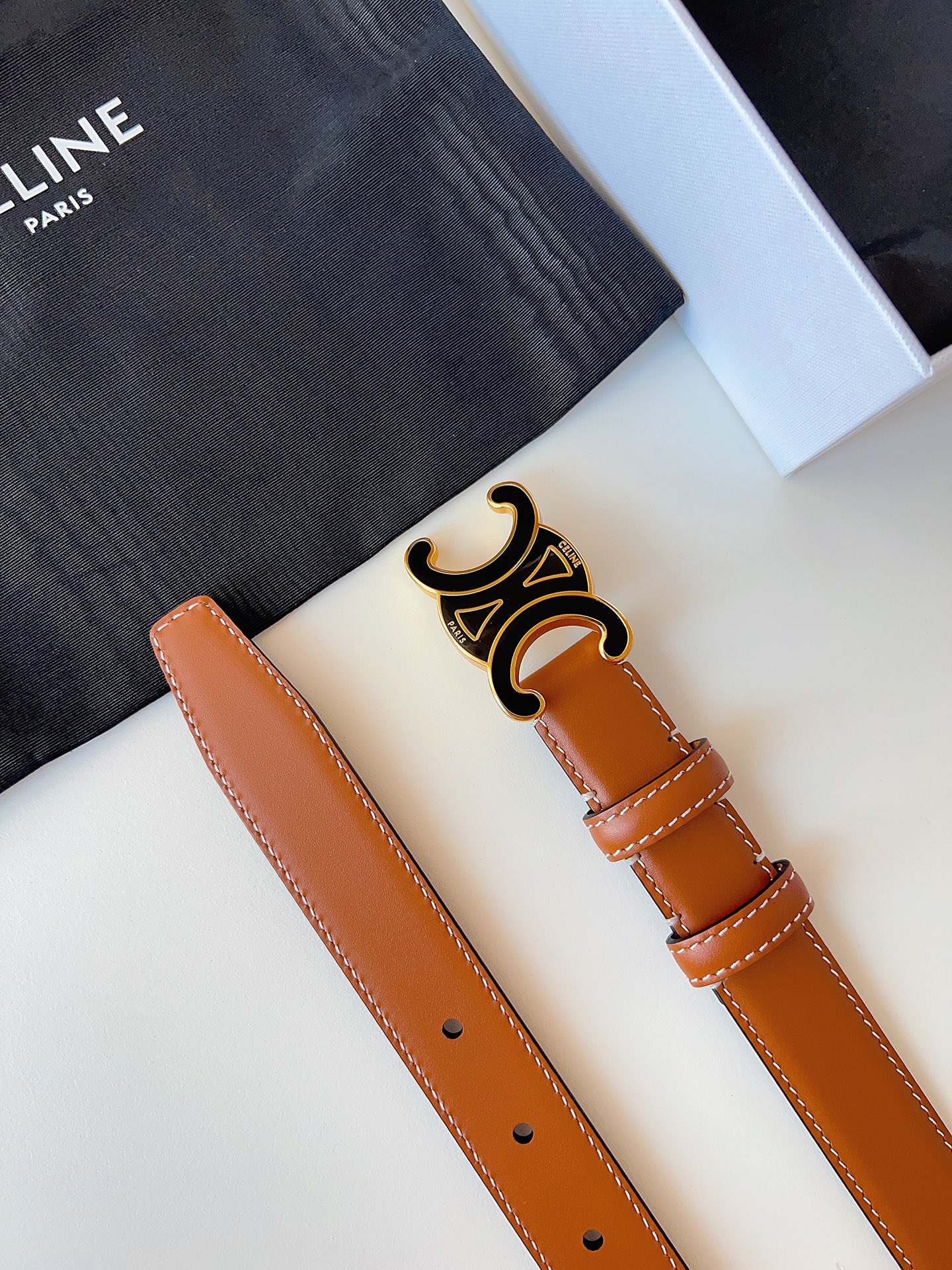 Celine Female Basic Belt Gold M-l