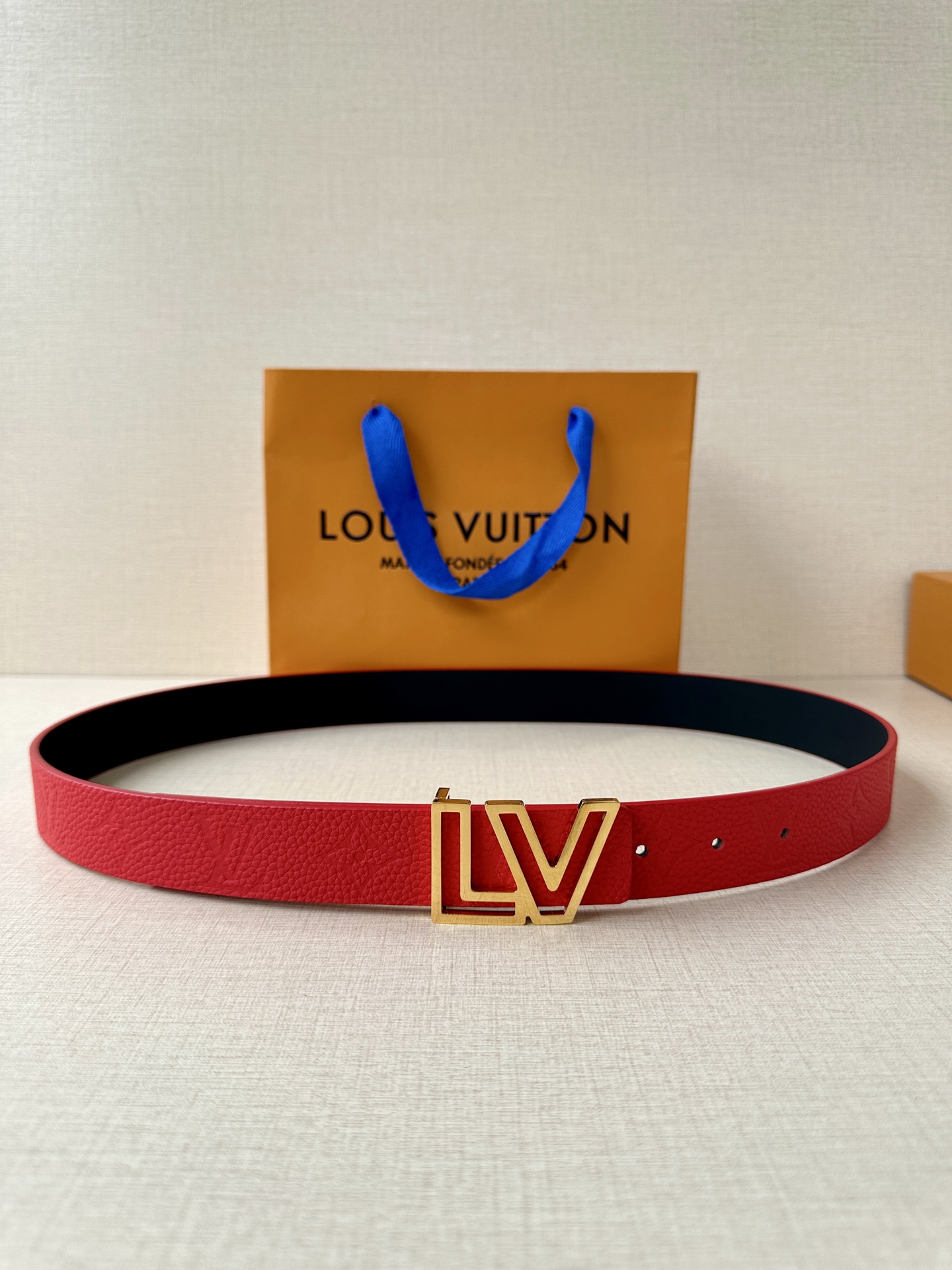Louis Vuitton Female Leather Belt Top Grain Leather 13514-m-l