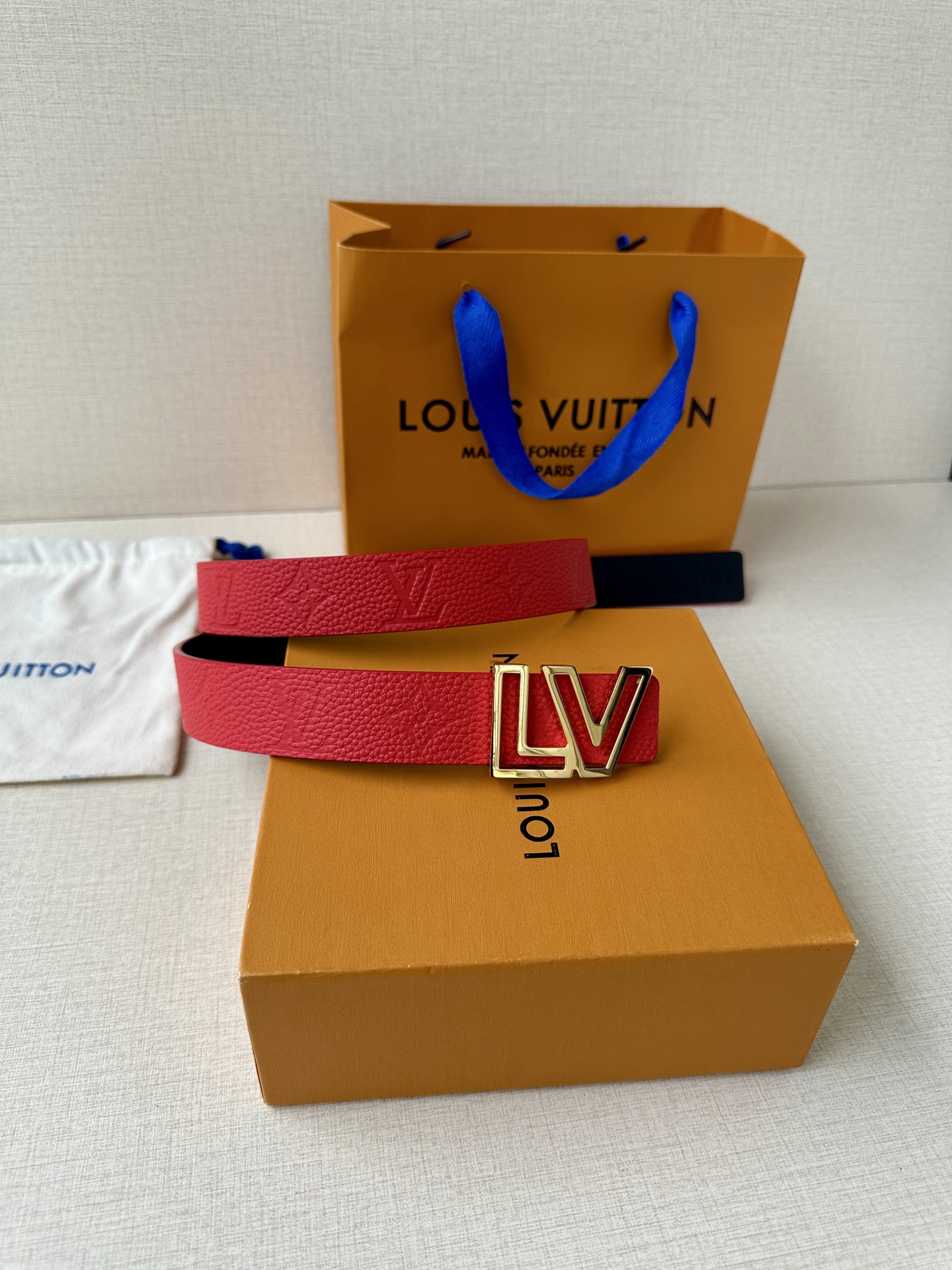 Louis Vuitton Female Leather Belt Top Grain Leather 13514-m-l