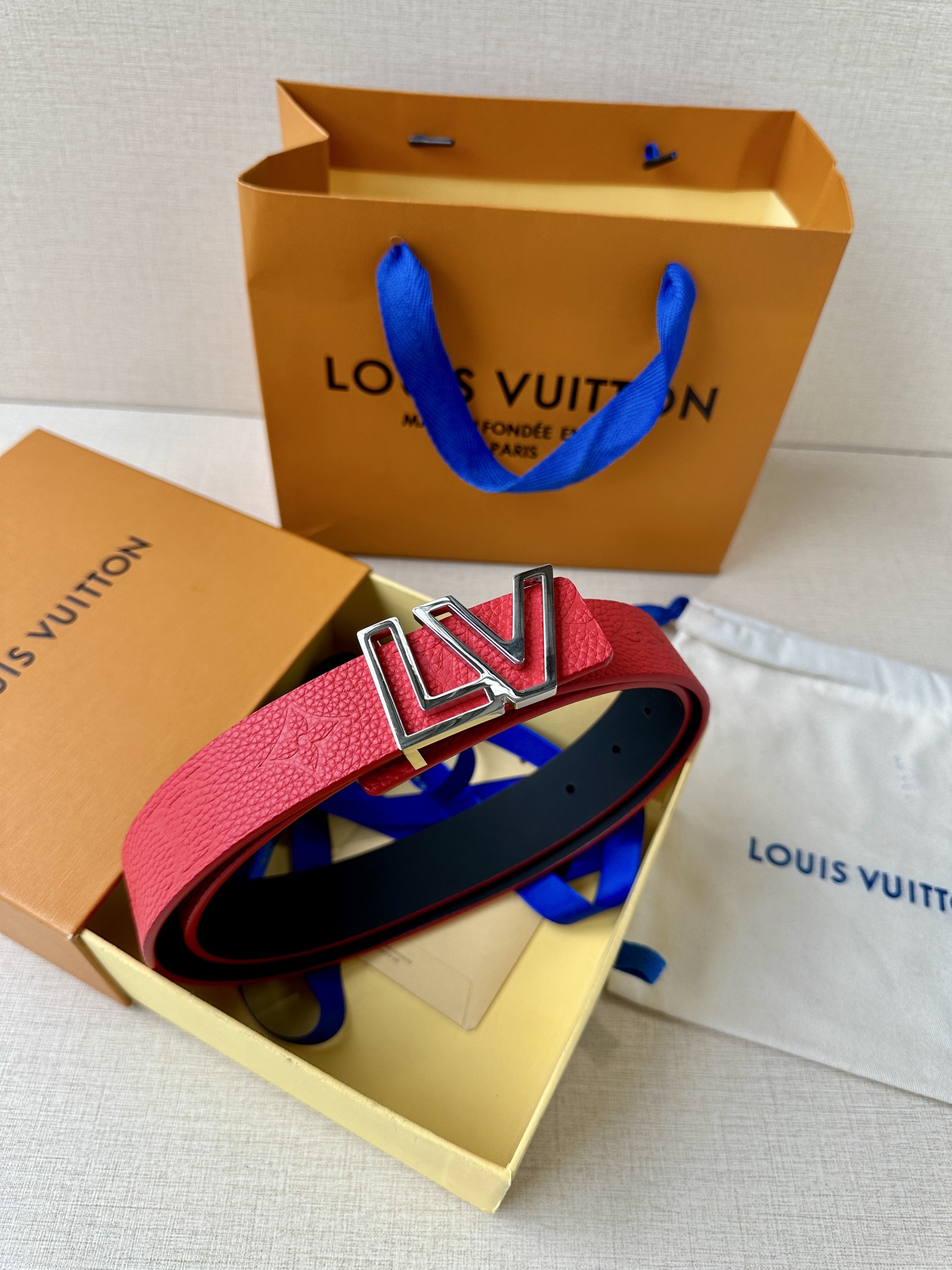Louis Vuitton Female Leather Belt Top Grain Leather 13514-m-l