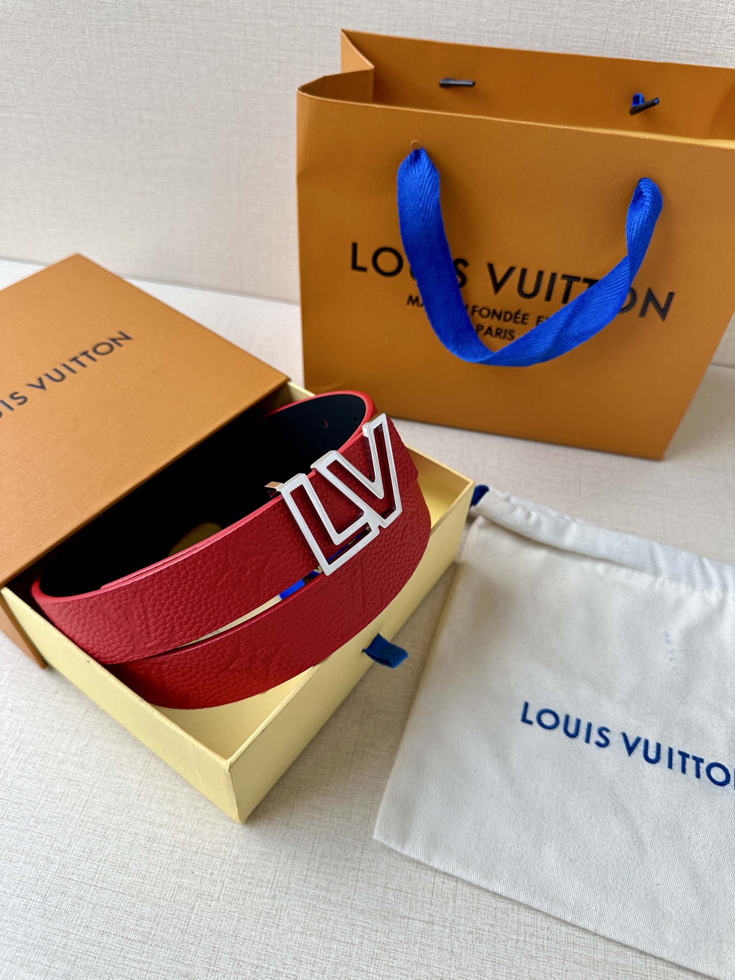 Louis Vuitton Female Leather Belt Top Grain Leather 13514-m-l