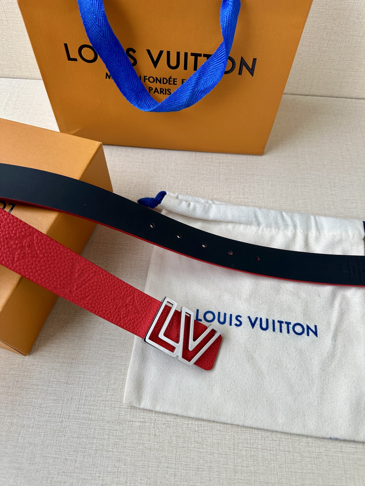 Louis Vuitton Female Leather Belt Top Grain Leather 13514-m-l