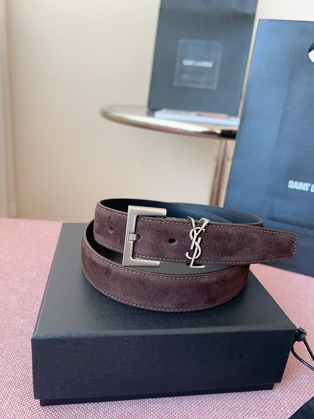 Saint Laurent Female Basic Belt Cow Leather S-l