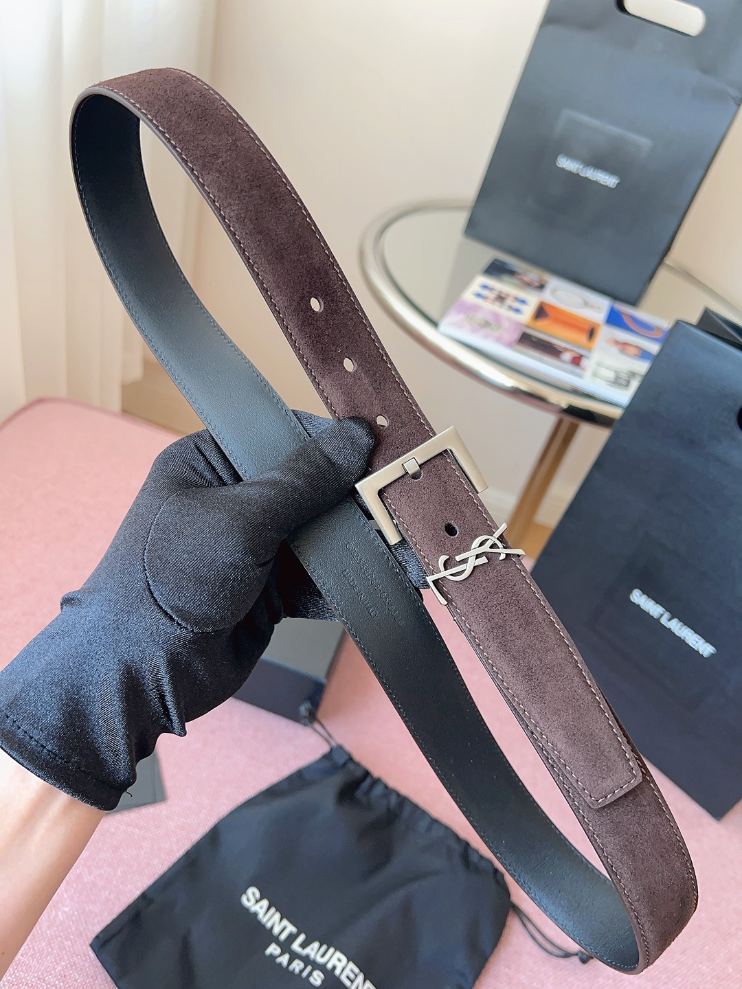Saint Laurent Female Basic Belt Cow Leather S-l
