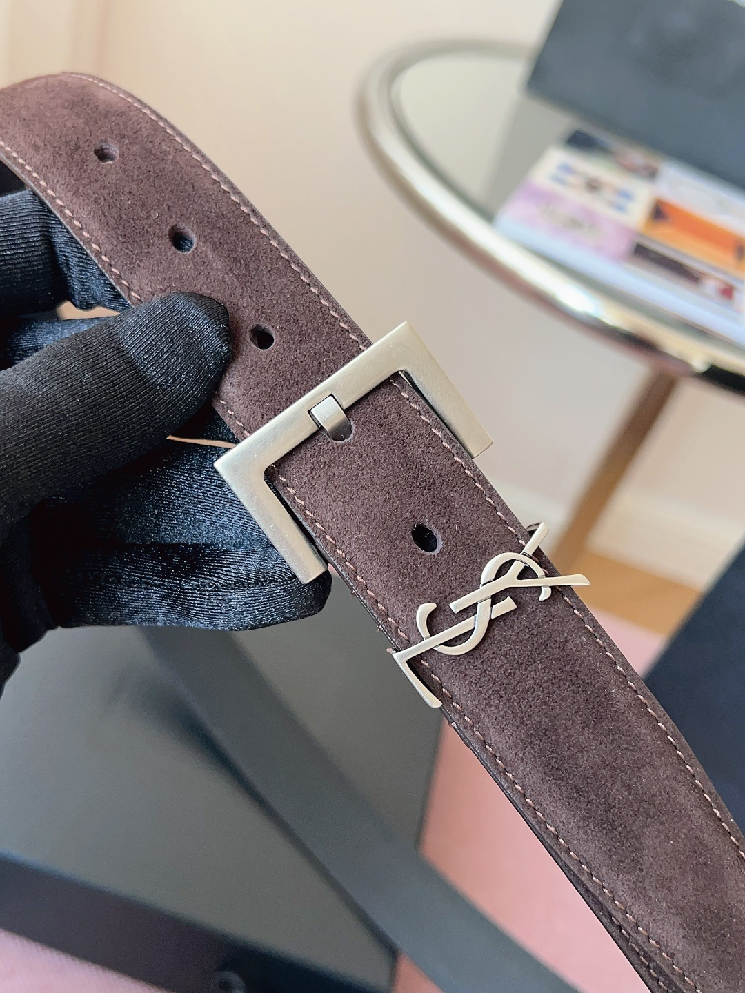 Saint Laurent Female Basic Belt Cow Leather S-l