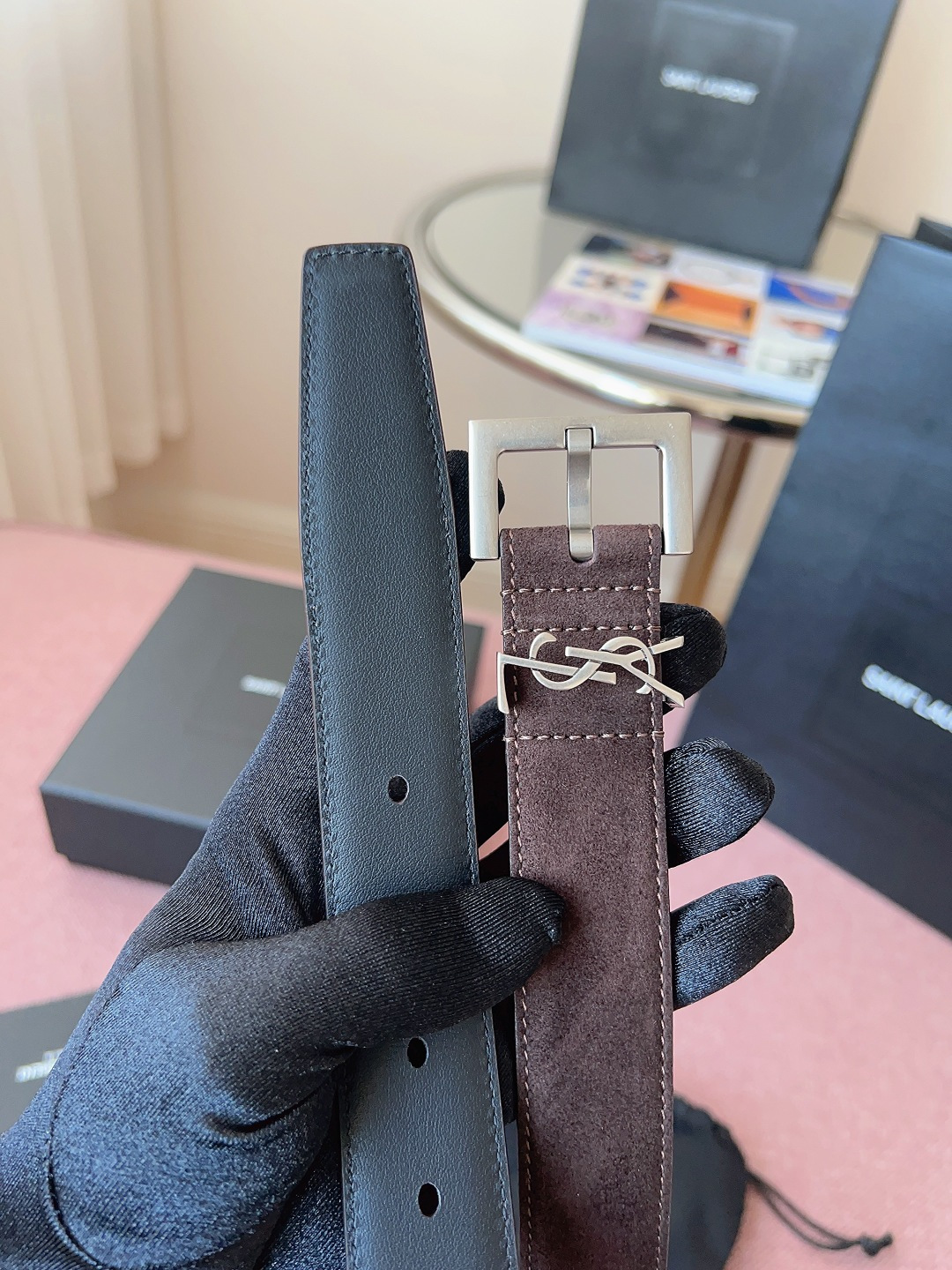 Saint Laurent Female Basic Belt Cow Leather S-l