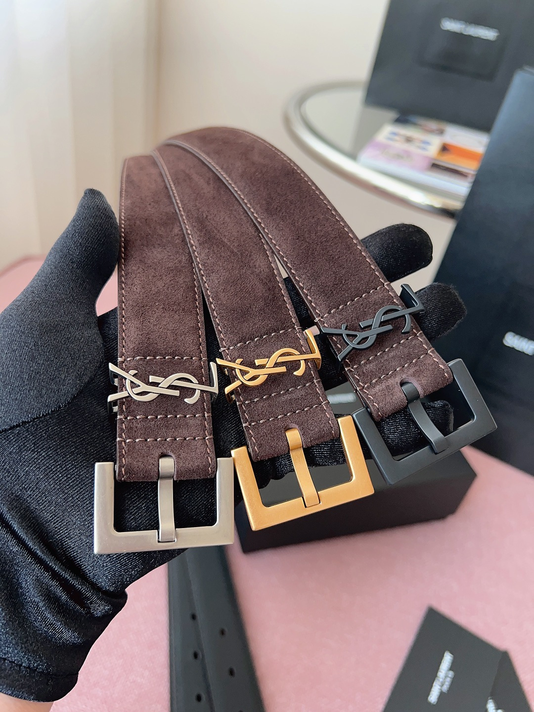 Saint Laurent Female Basic Belt Cow Leather S-l