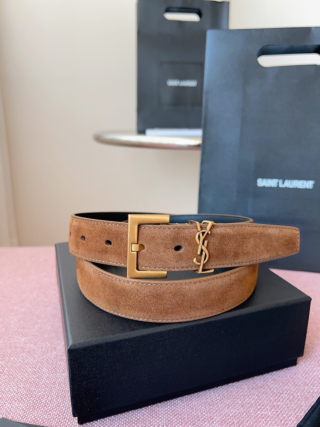 Saint Laurent Female Basic Belt Cow Leather S-l