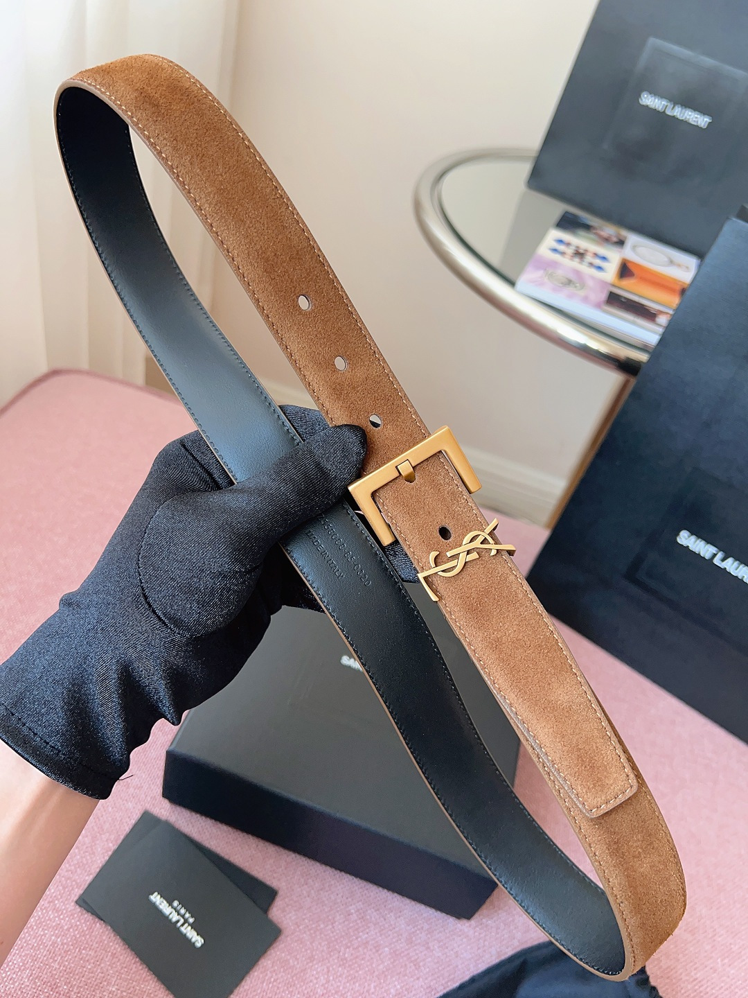 Saint Laurent Female Basic Belt Cow Leather S-l