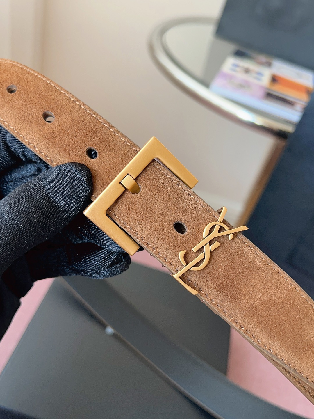 Saint Laurent Female Basic Belt Cow Leather S-l