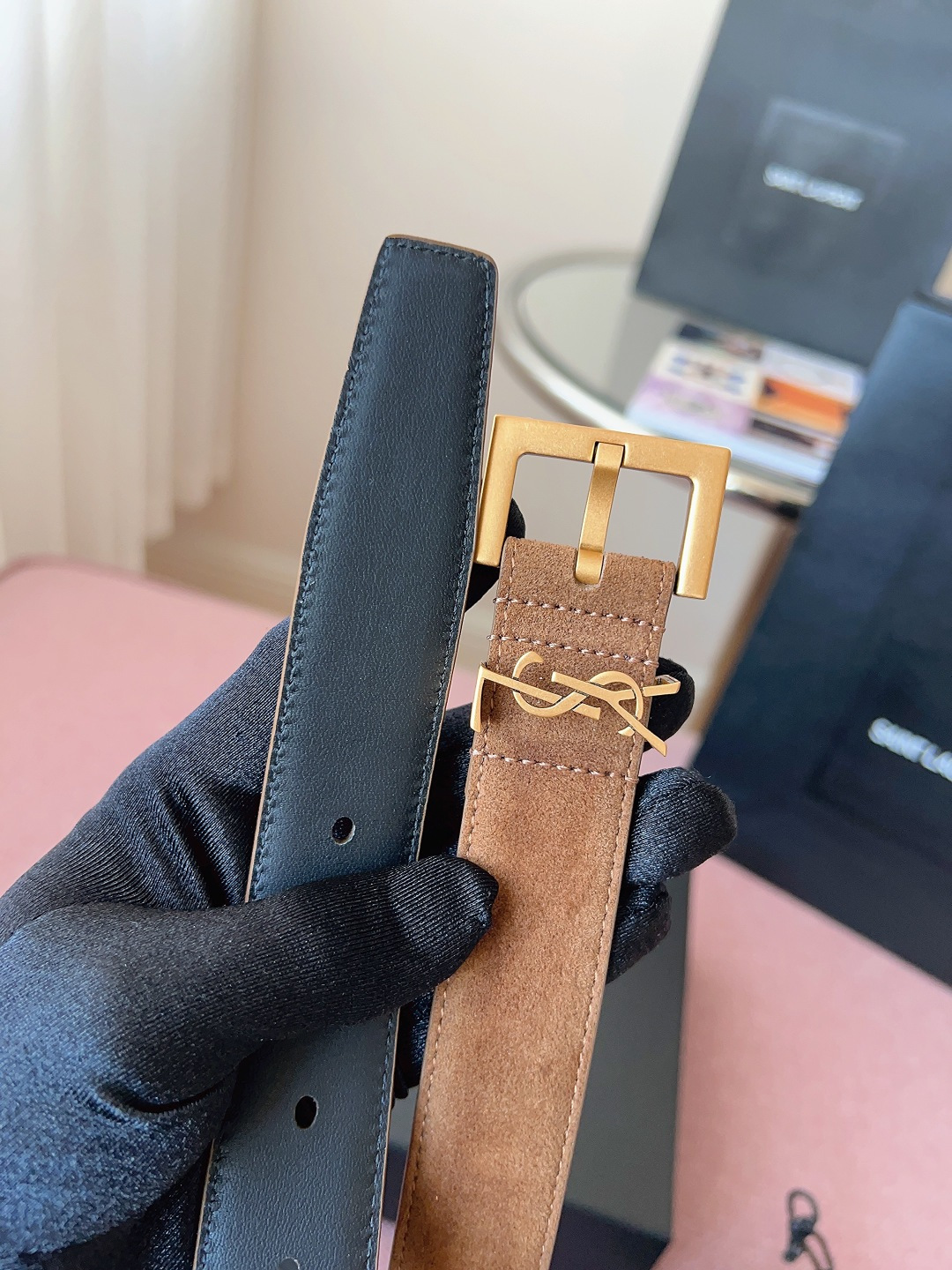 Saint Laurent Female Basic Belt Cow Leather S-l