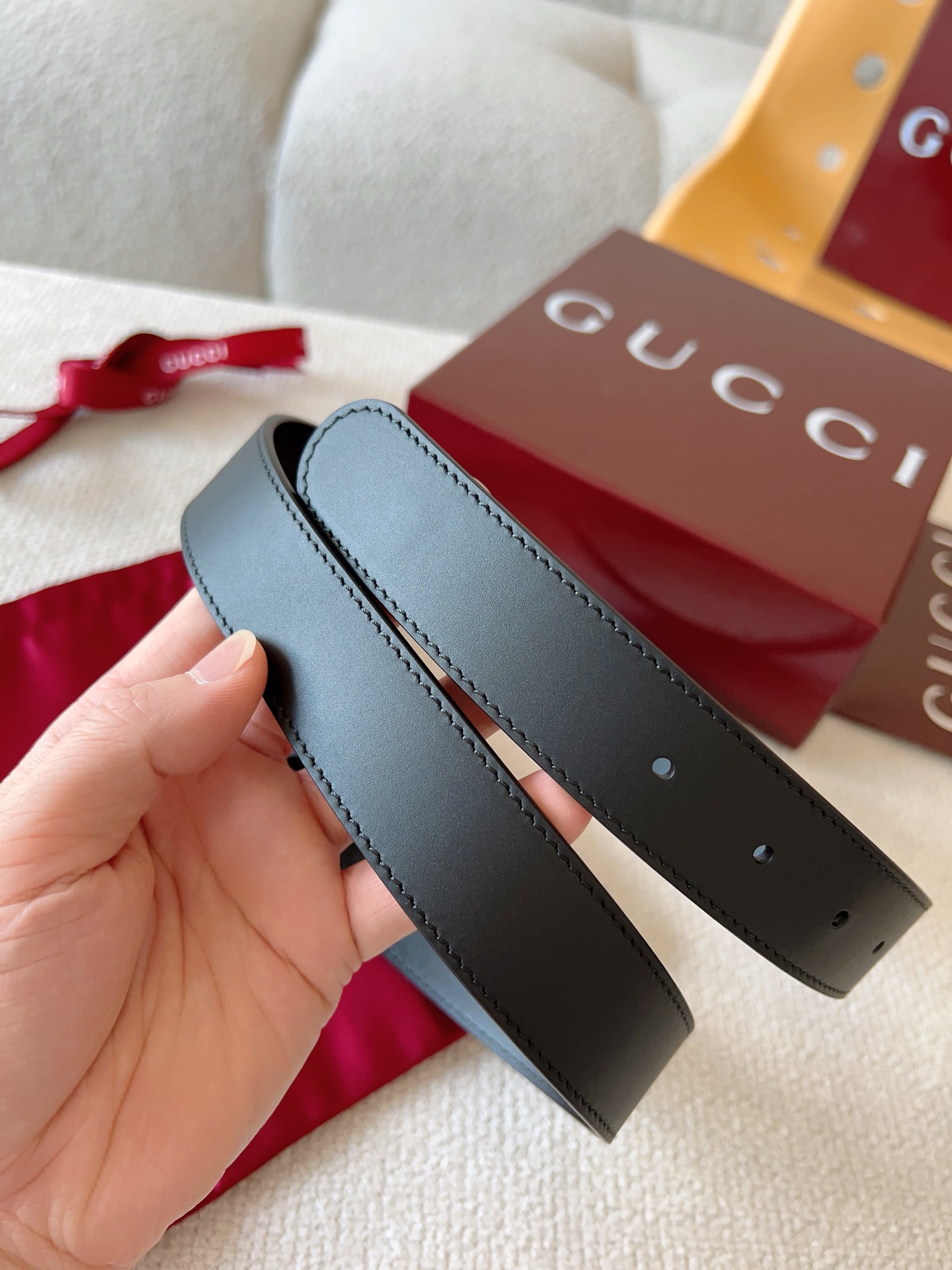Gucci Female Leather Belt Cow Leather Gold 13514-m