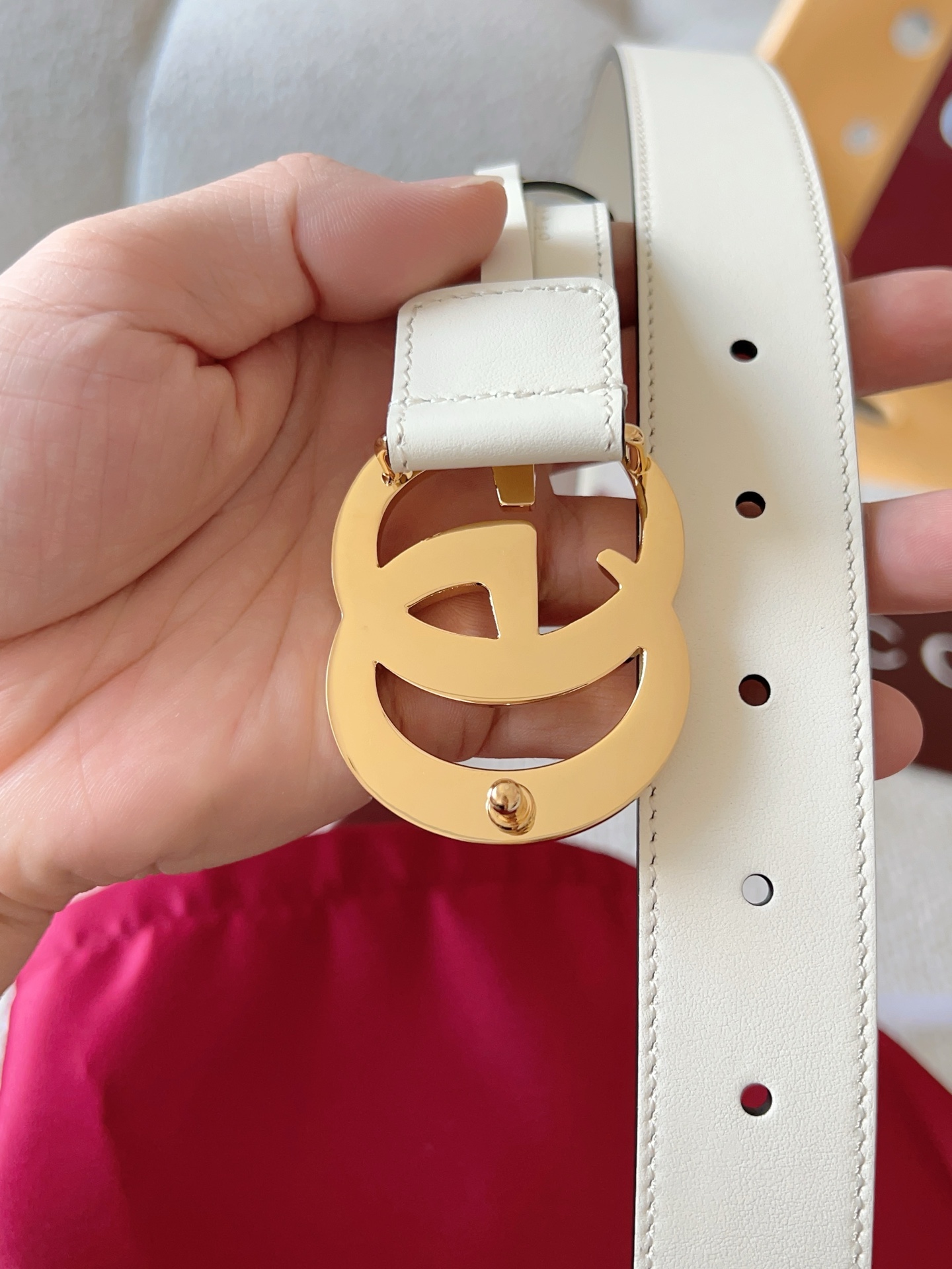 Gucci Female Leather Belt Cow Leather Gold 13514-m