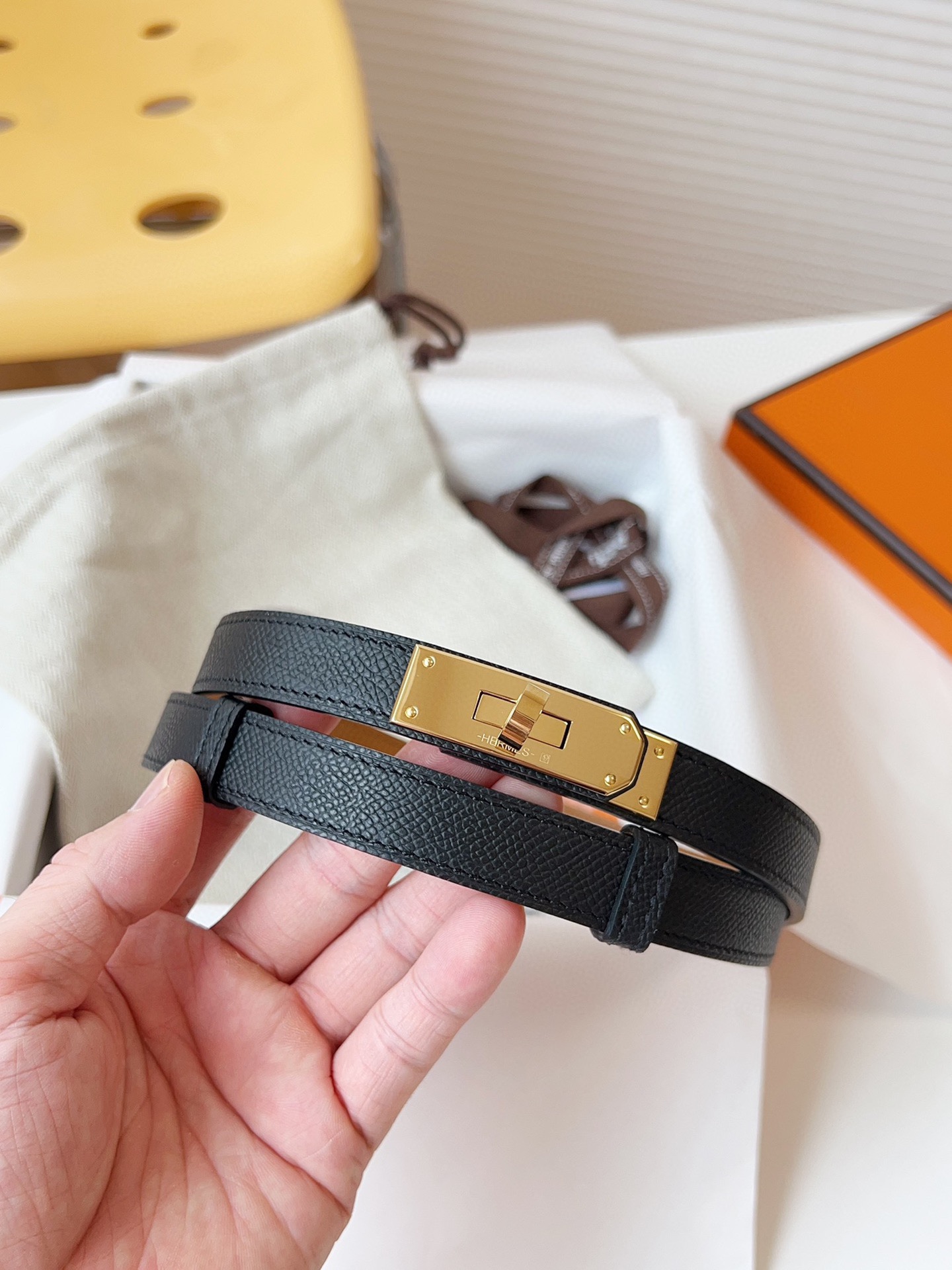 Hermès Female Leather Belt Cow Leather 18mm-s-m-l