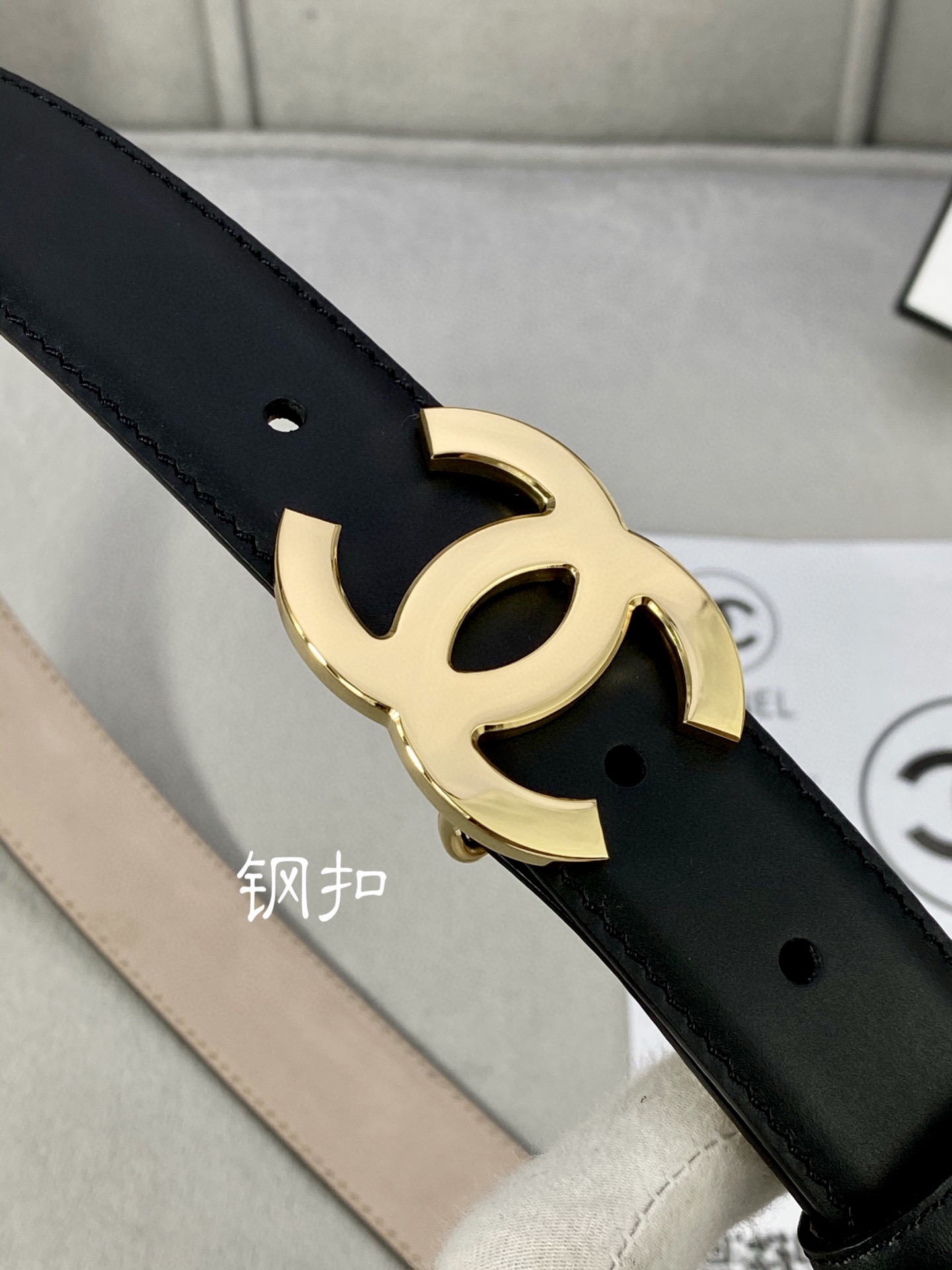 Chanel Female Leather Belt Cow Leather Silver M-l