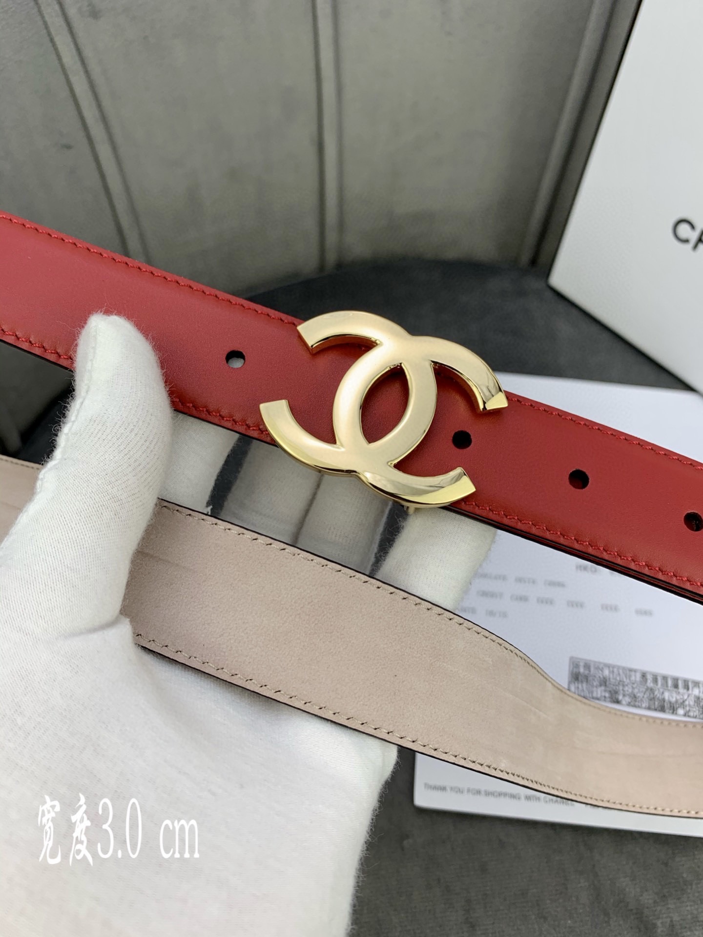 Chanel Female Leather Belt Cow Leather Silver M-l