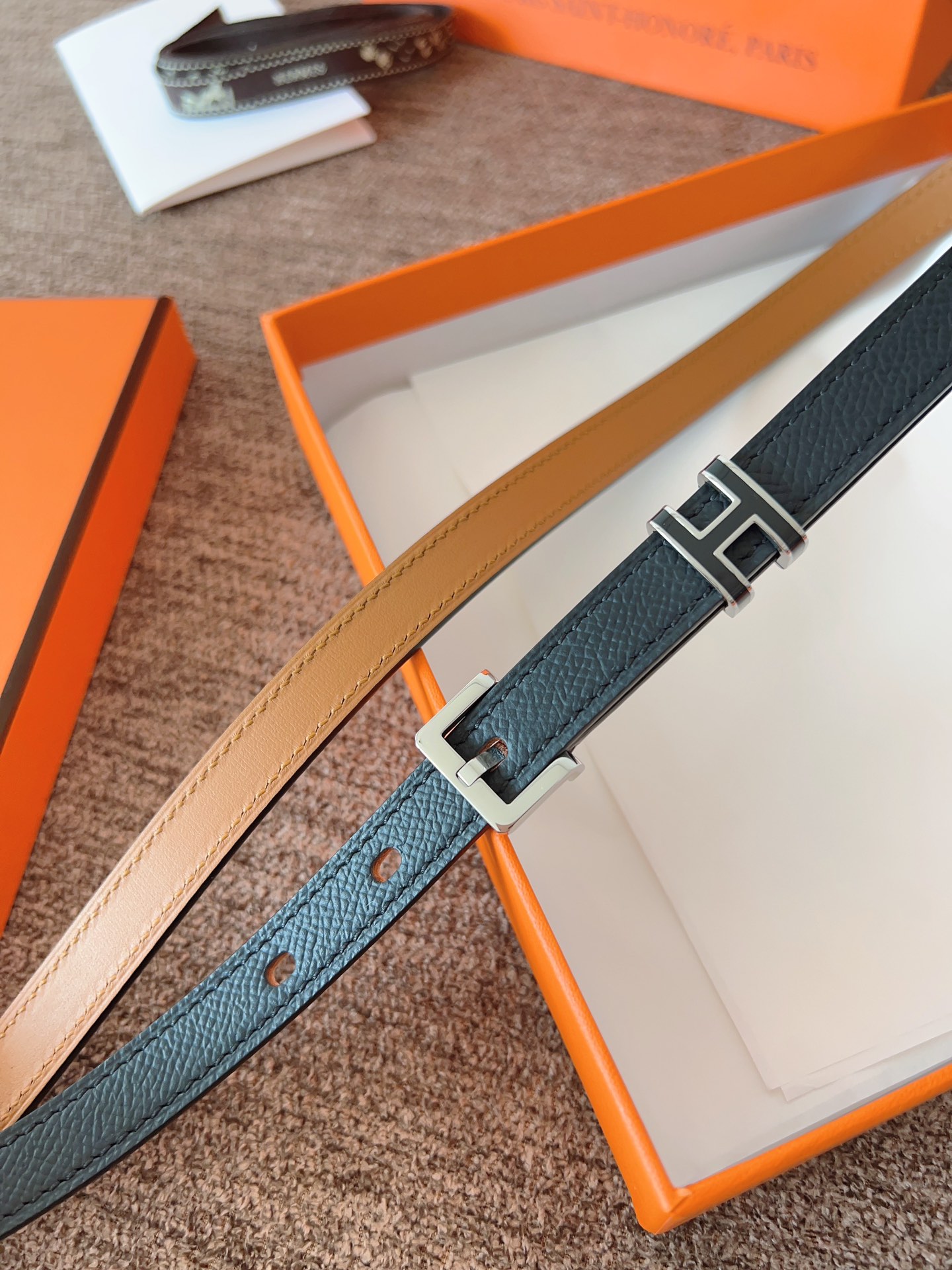Hermès Female Leather Belt 15mm-l