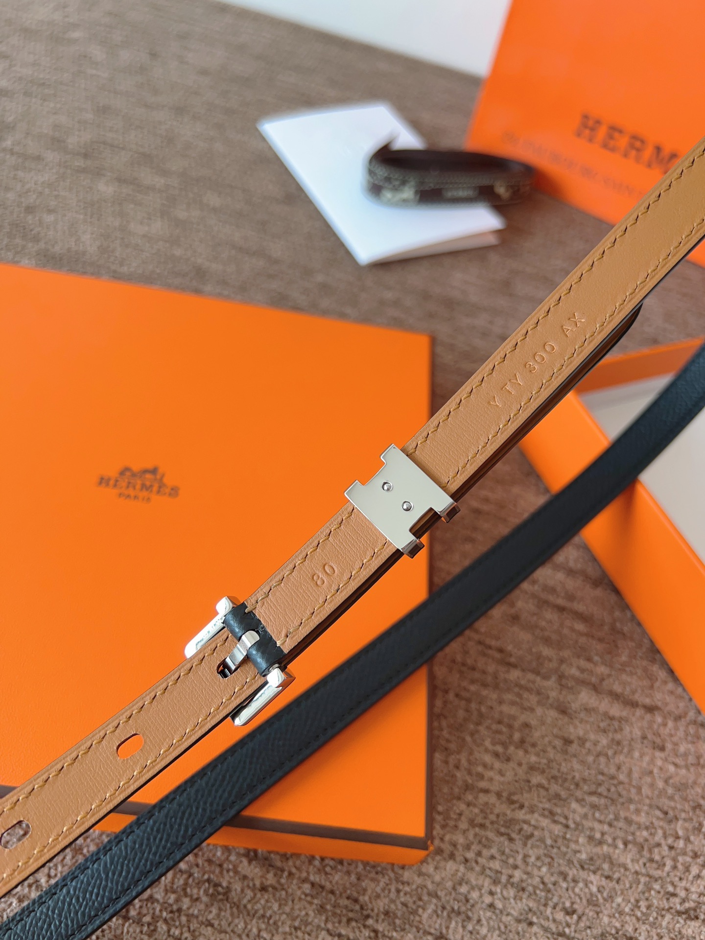 Hermès Female Leather Belt 15mm-l