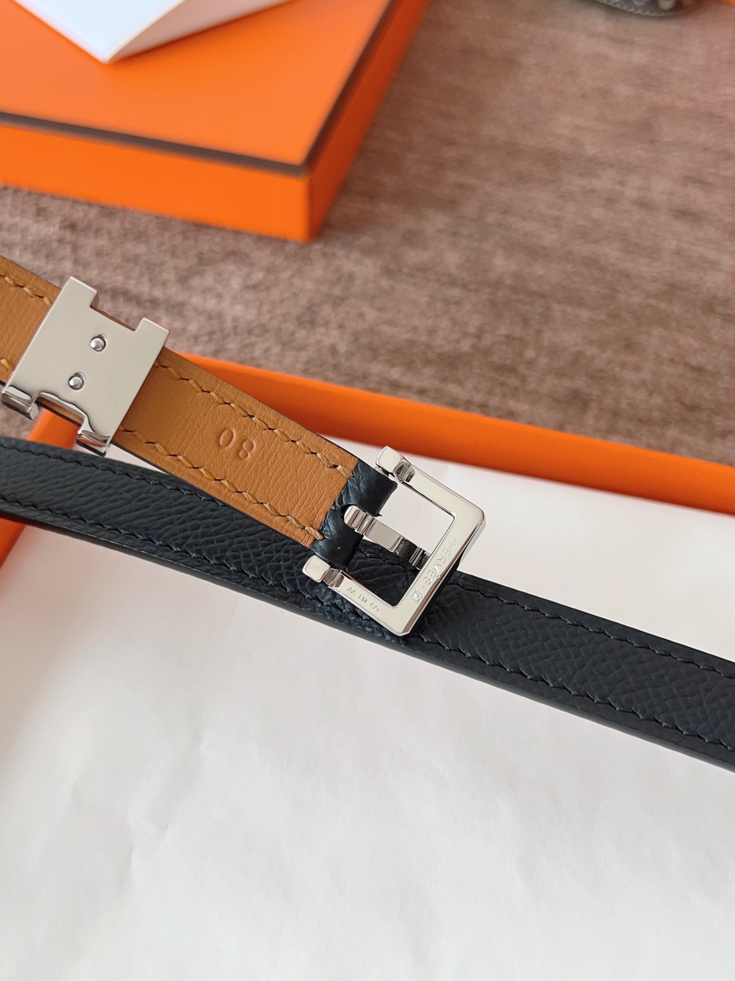 Hermès Female Leather Belt 15mm-l
