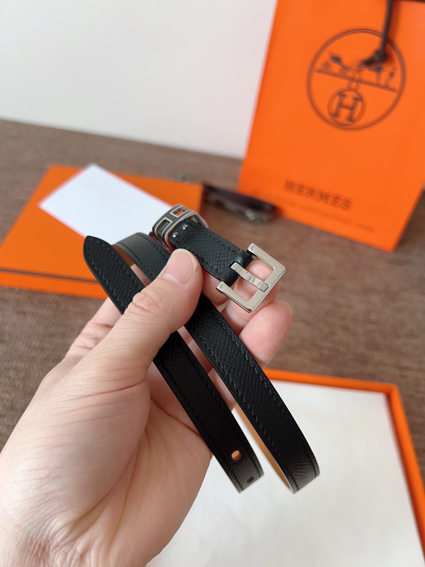 Hermès Female Leather Belt 15mm-l
