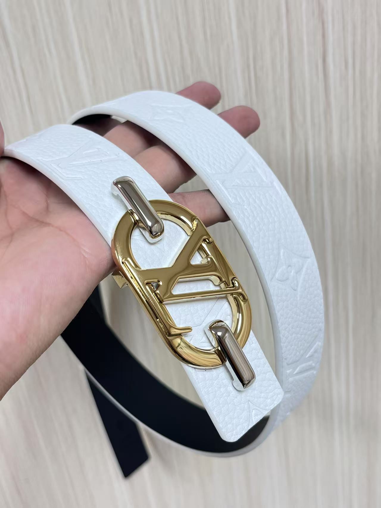 Female Basic Belt Cow Leather White