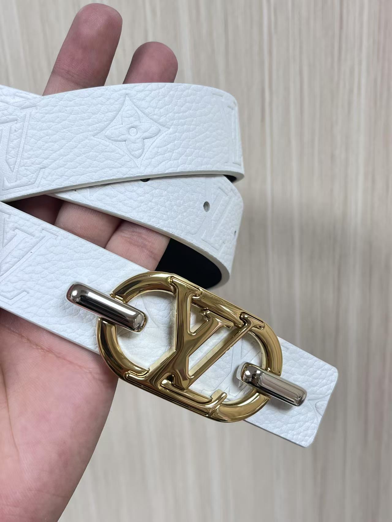 Female Basic Belt Cow Leather White