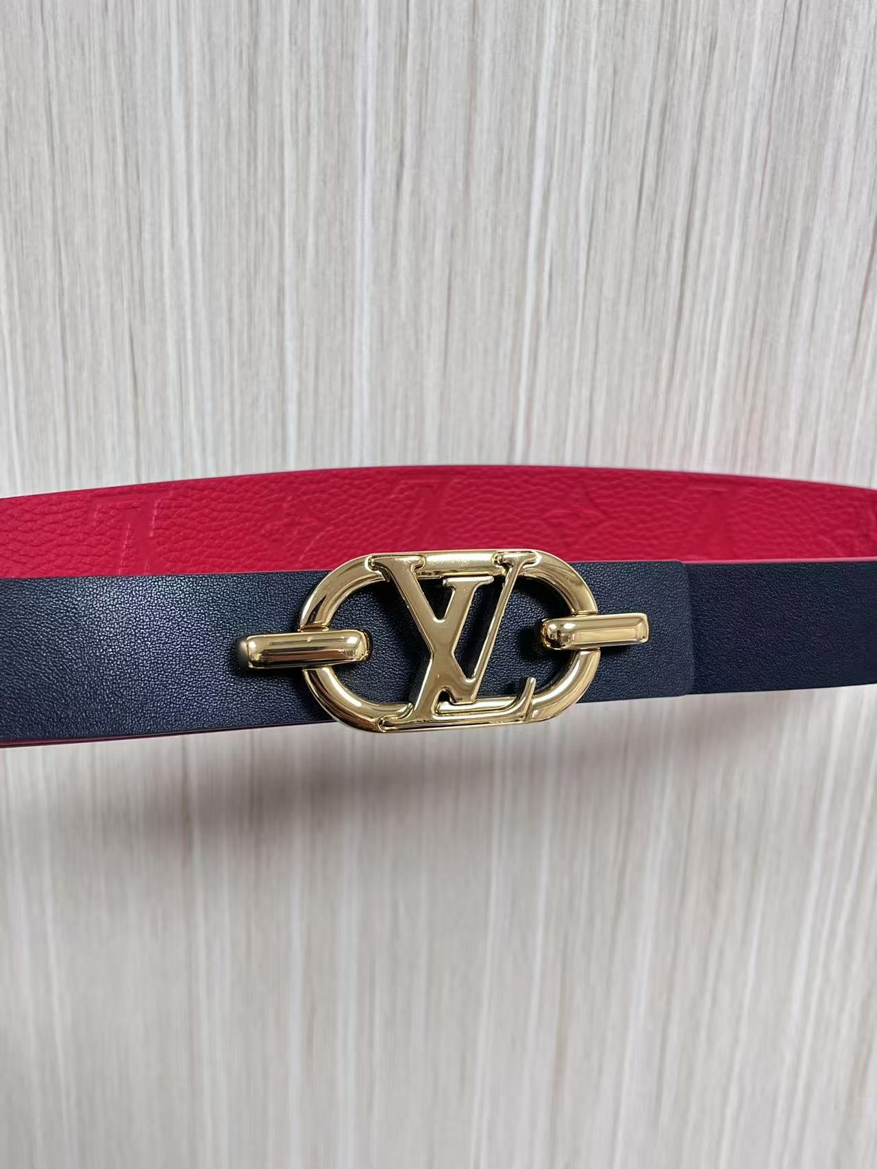 Female Basic Belt Cow Leather Red
