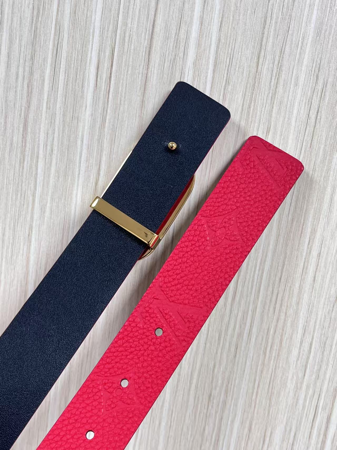Female Basic Belt Cow Leather Red